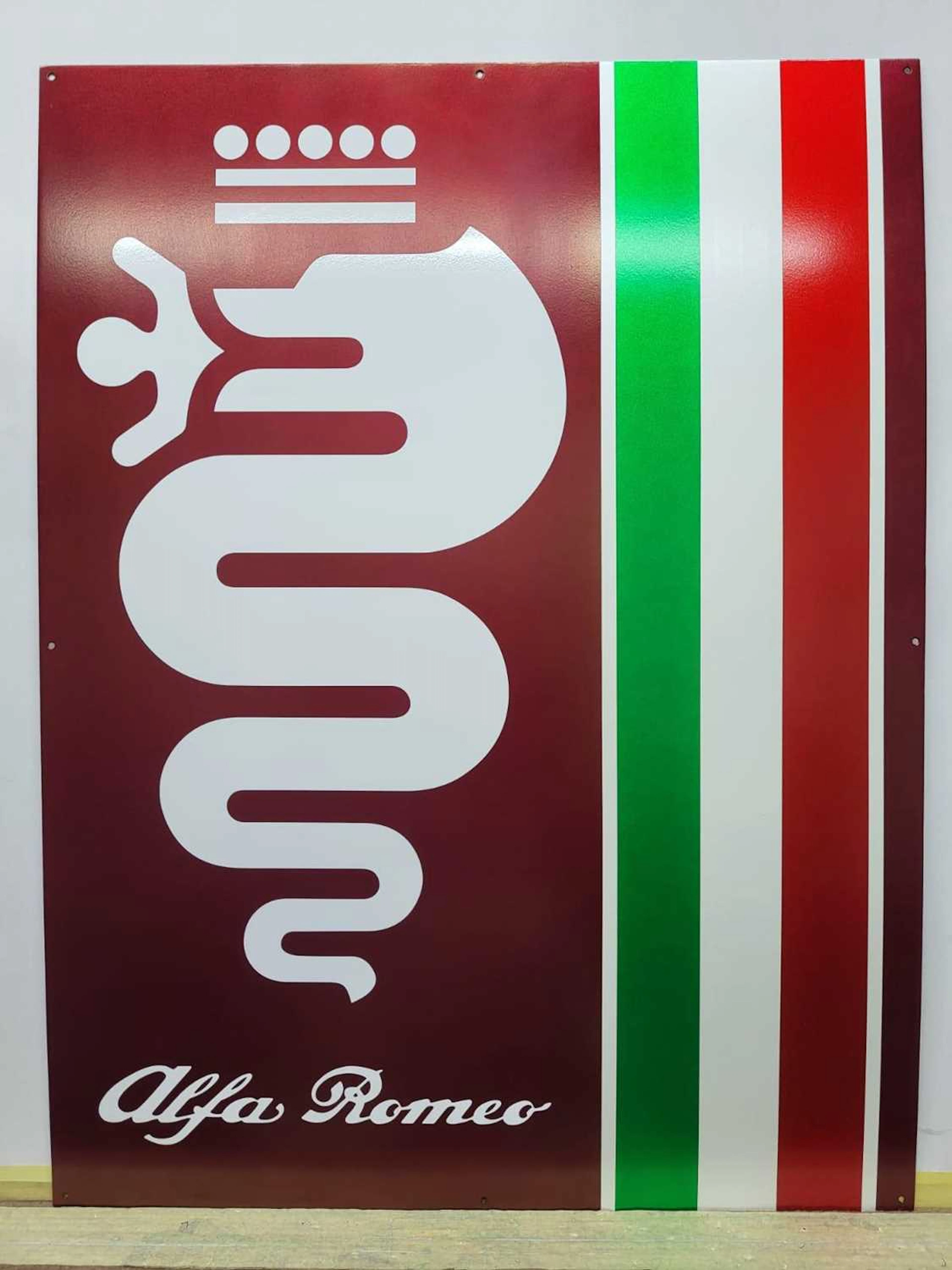 METAL ALFA ROMEO SERPENT SIGN 23" X 30"