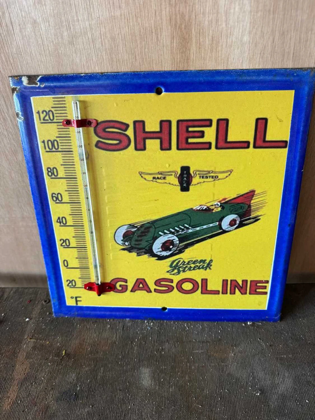 SHELL GASOLINE THERMOMETER 12" X 12"