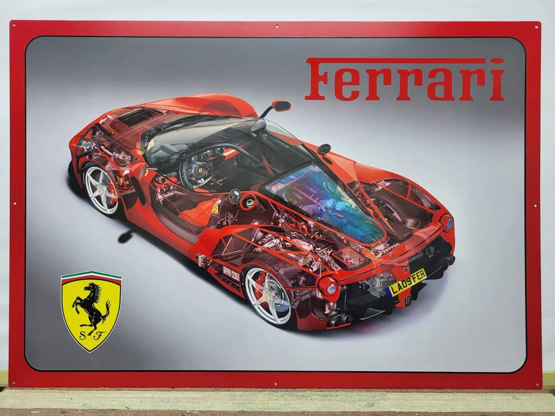 FERRARI METAL SIGN 24" X 35"
