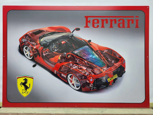 FERRARI METAL SIGN 24" X 35"