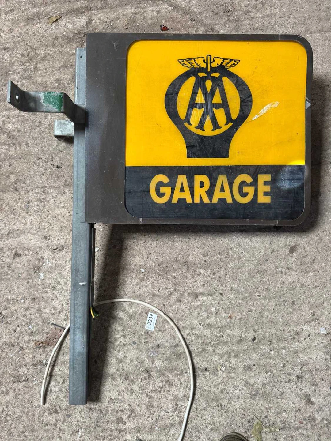 AA GARAGE , HANGING DOUBLE SIDED SIGN 19" X 16"