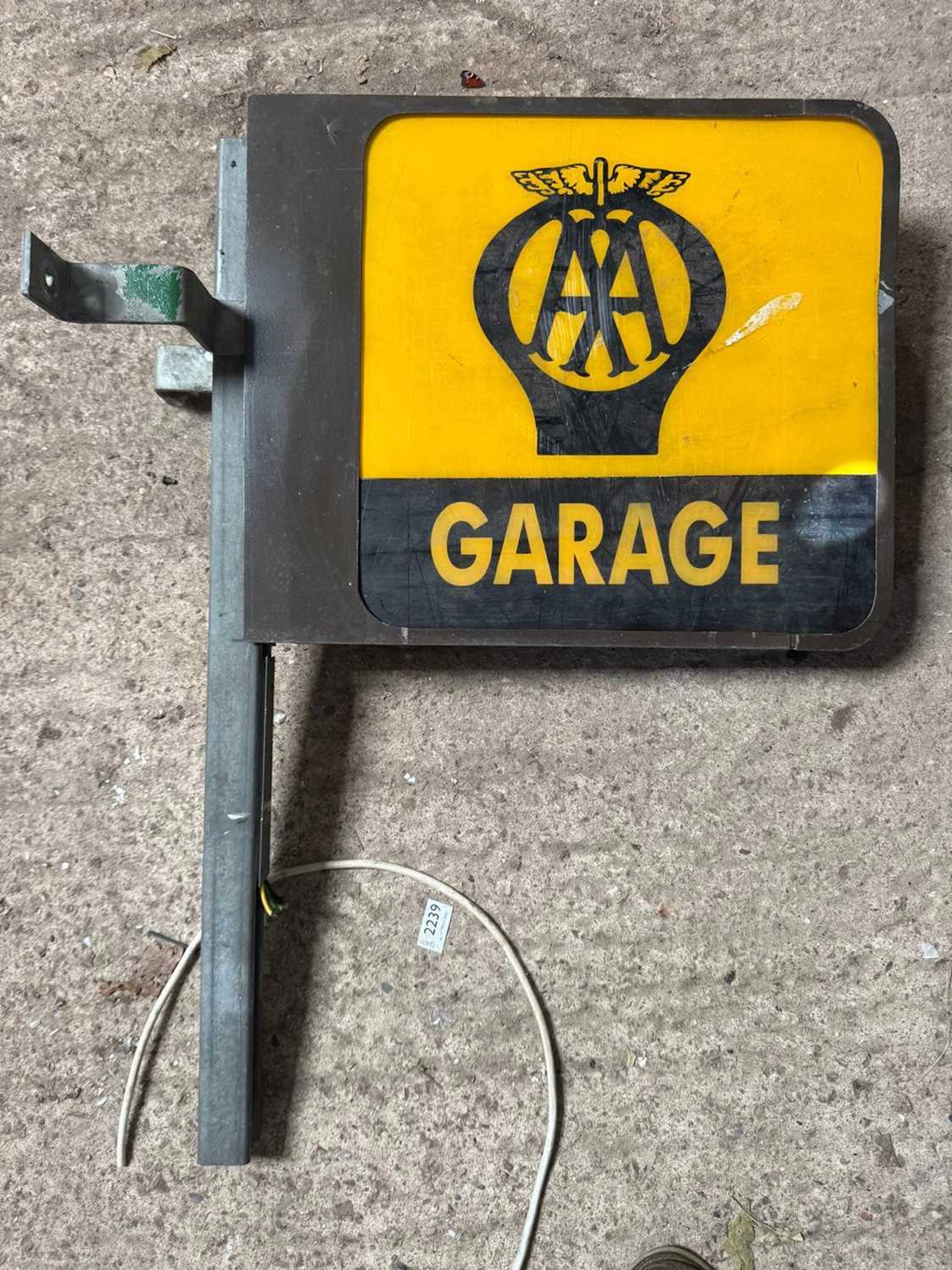 AA GARAGE , HANGING DOUBLE SIDED SIGN 19" X 16"