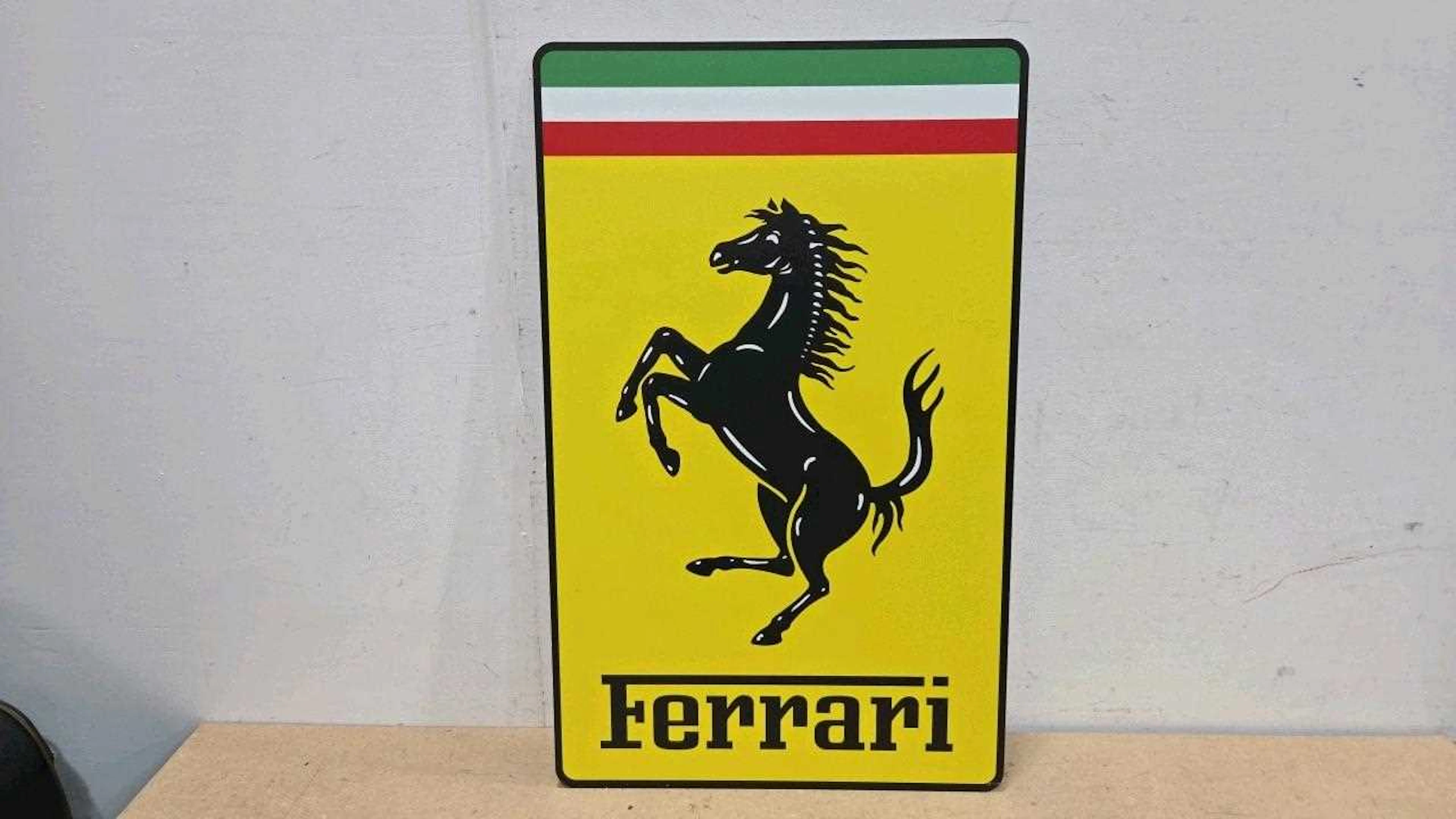 FERRARI PRINTED REPRO SIGN 31" X 19"