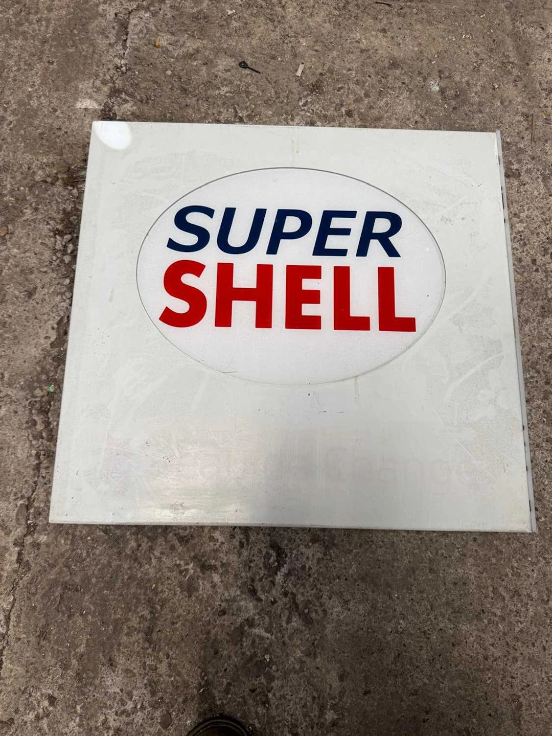 SUPER SHELL, DOUBLE SIDED LIGHT UP SIGN 24" X 24"
