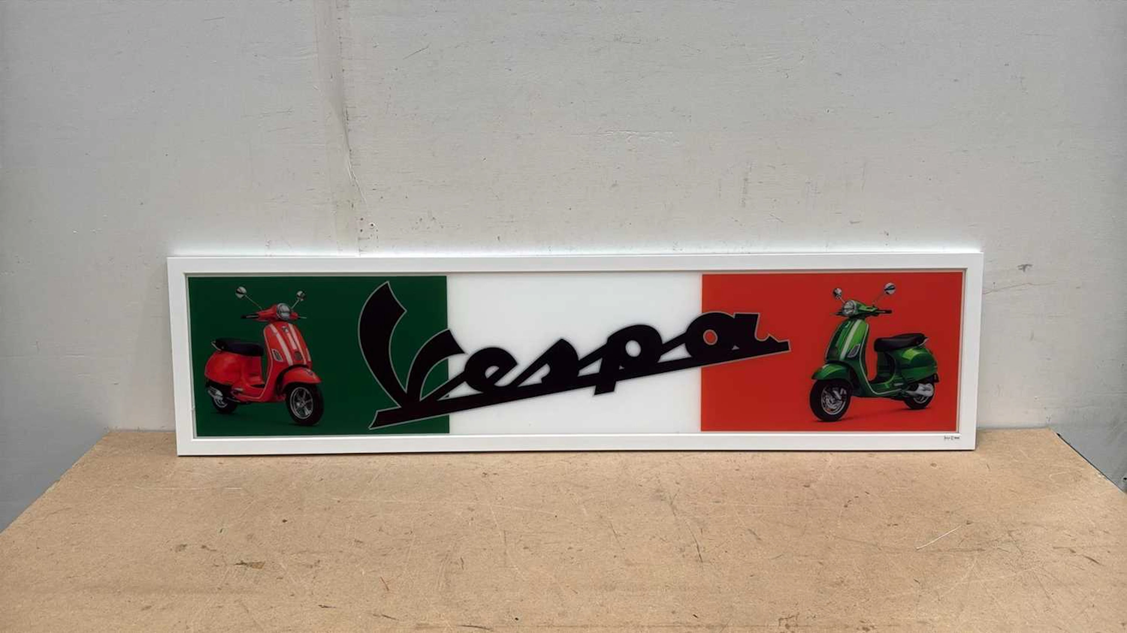 VESPA LIGHT UP SIGN 47" X 12"