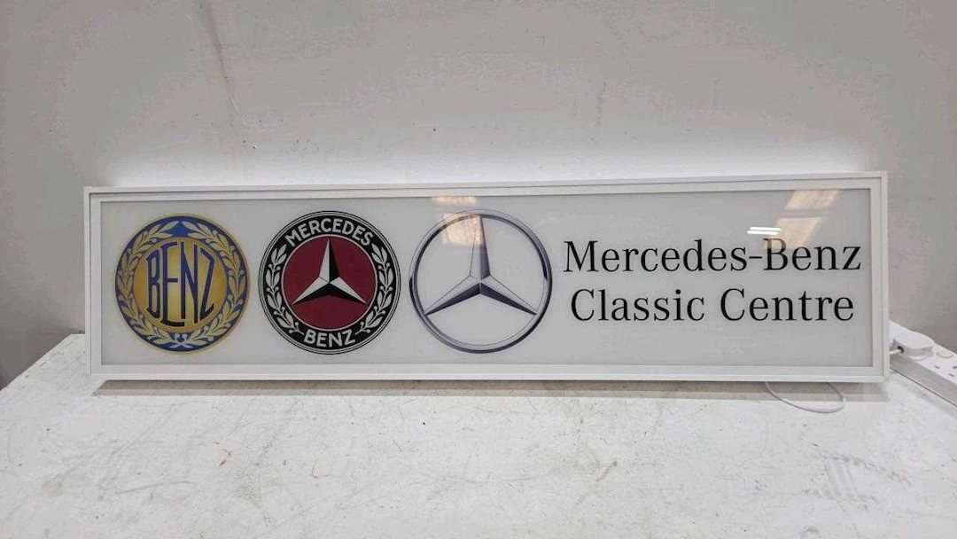 MERCEDES BENZ ILLUMINATED SIGN 47" X 12"