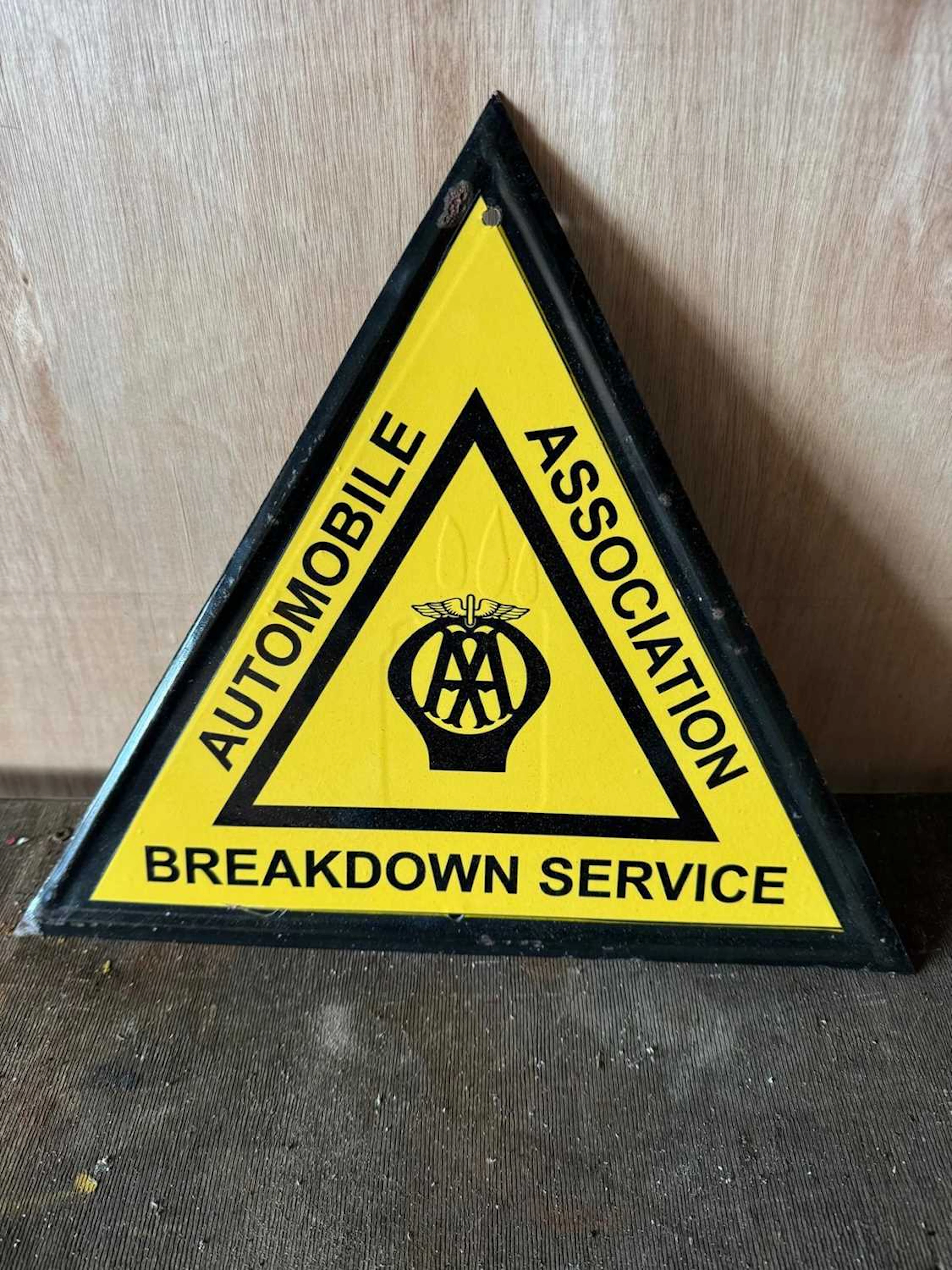 AA BREAKDOWN SERVICE , PAINTED REPRO SIGN 16" X 14"