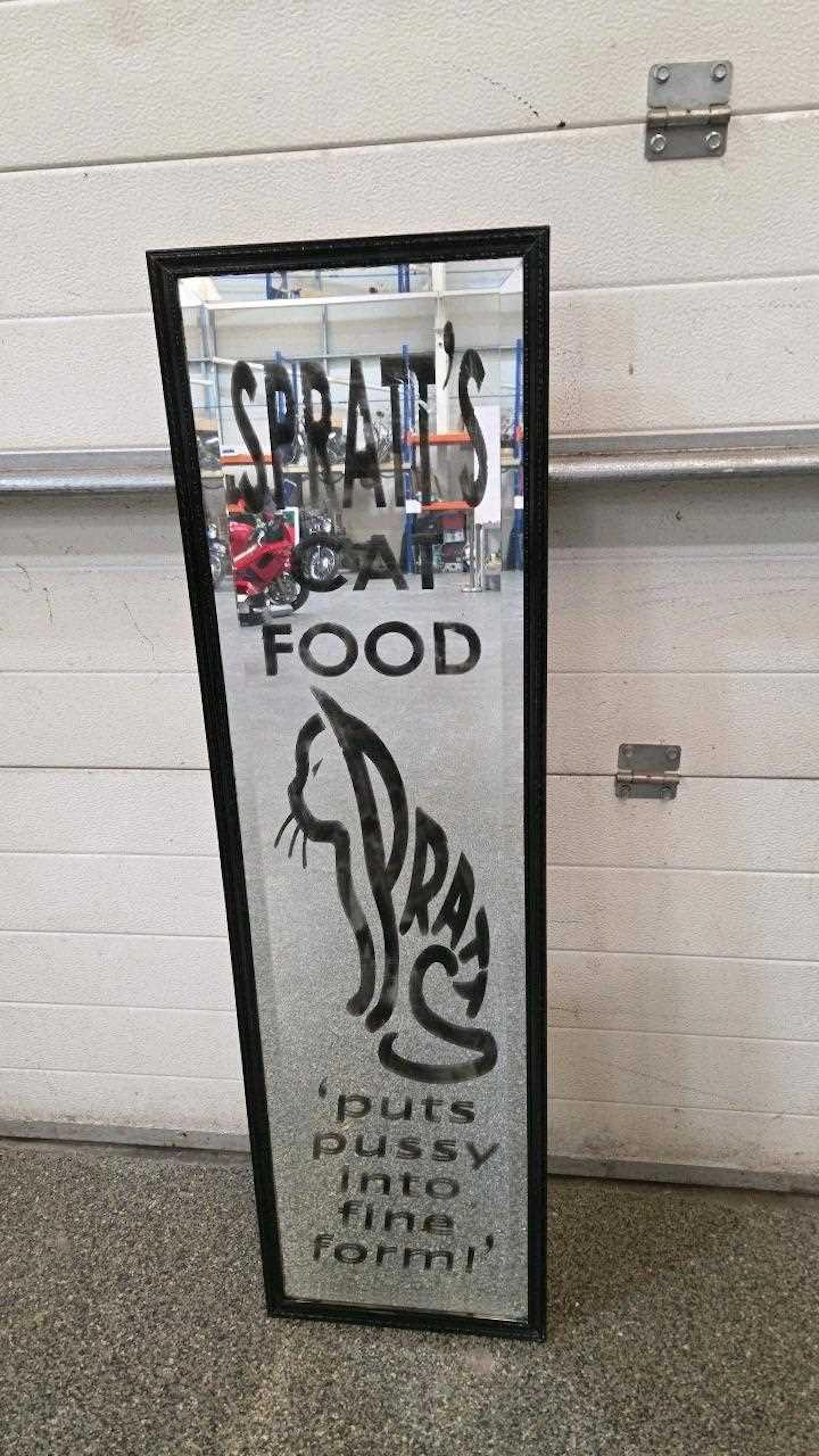 SPRATT'S CAT FOOD MIRROR 47" X 13"
