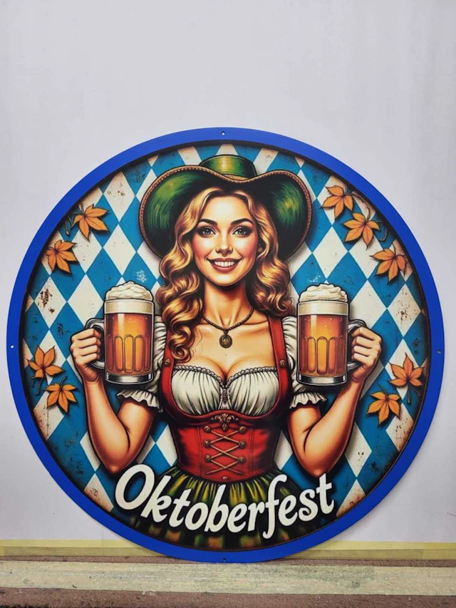 OCTOBERFEST METAL SIGN 24" DIA