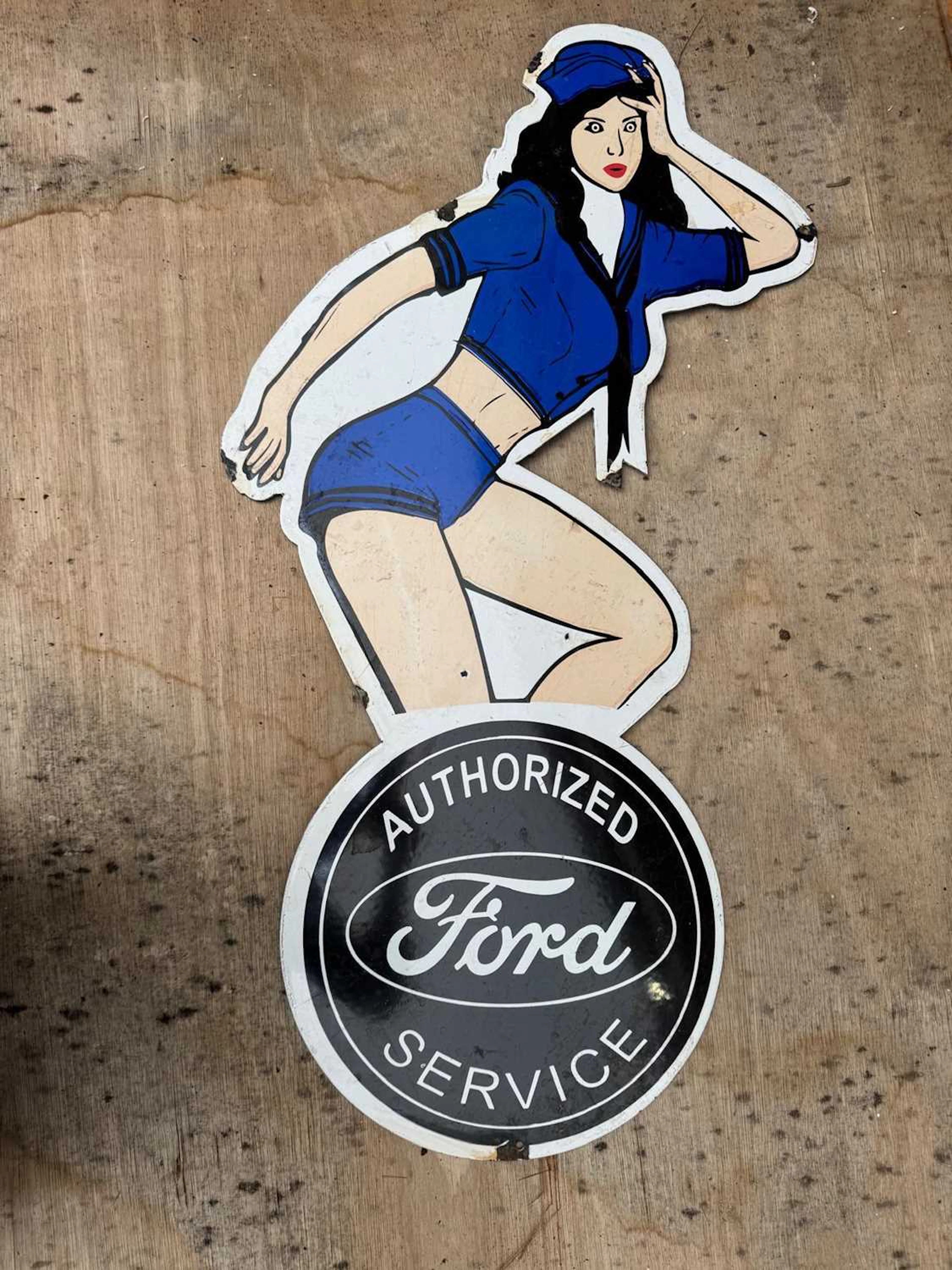 FORD SERVICE ENAMEL REPRO SIGN 36" X 21"