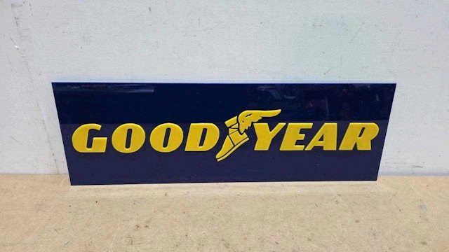 GOODYEAR REPRO PERSPEX SIGN 24" X 8"