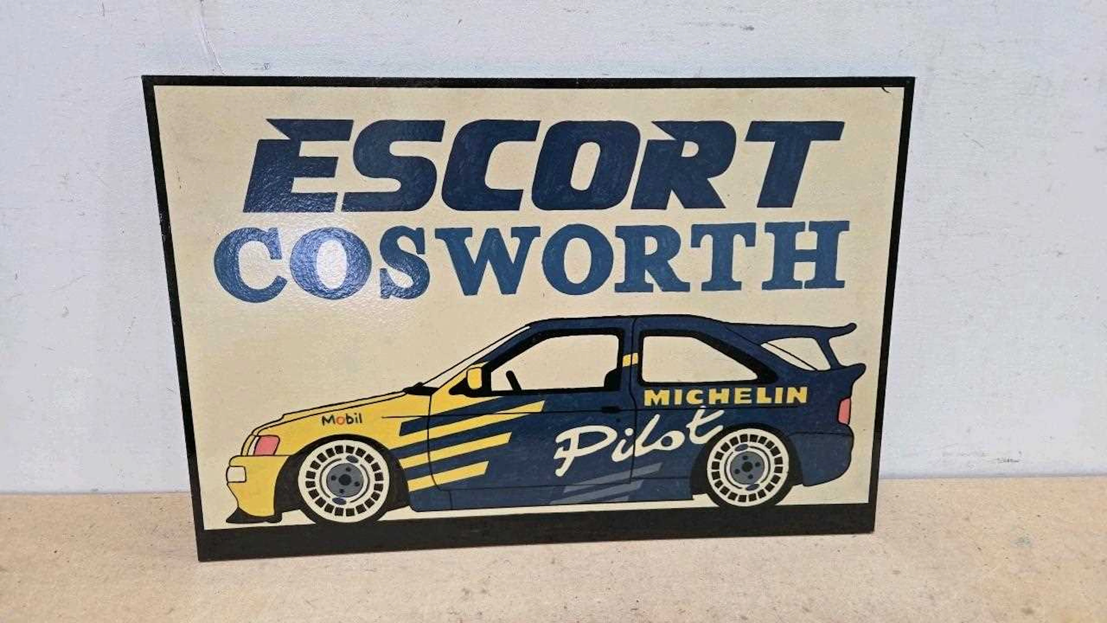 ESCORT COSWORTH HAND PAINTED SIGN 24" X 16"