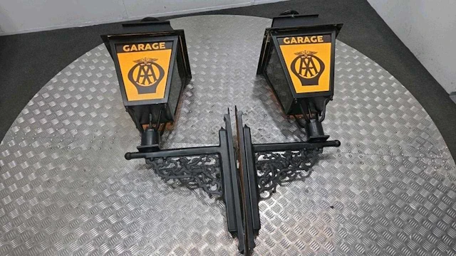 PAIR OF LARGE AA GARAGE STYLE LAMPS 35" TALL