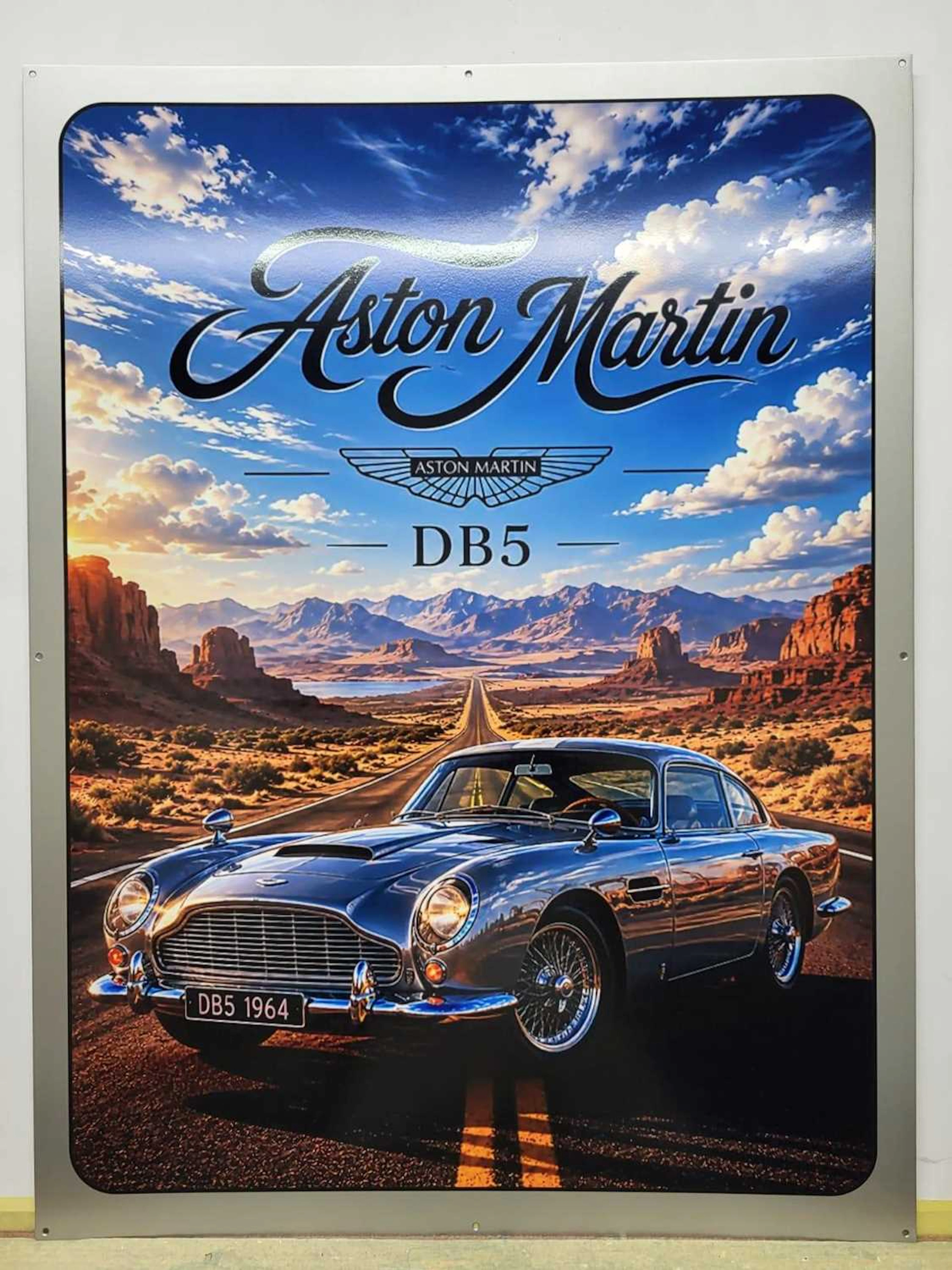 METAL ASTON MARTIN DB5 SIGN 24" X 32"