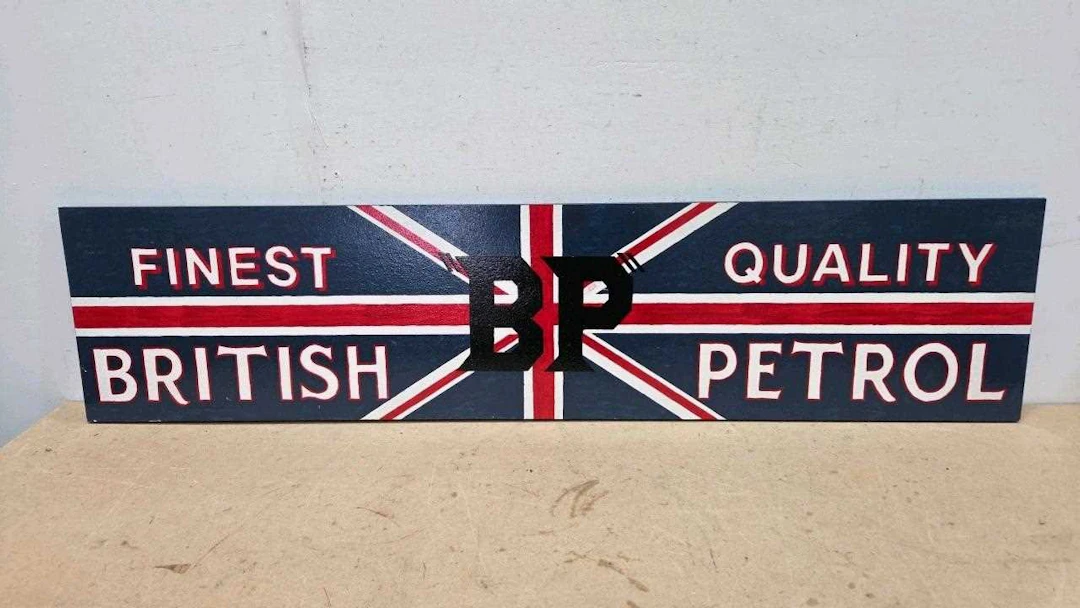 FINEST QUALITY BP WOODEN HAND PAINTED SIGN 50" X 12"-ALL PROCEEDS TO CHARITY