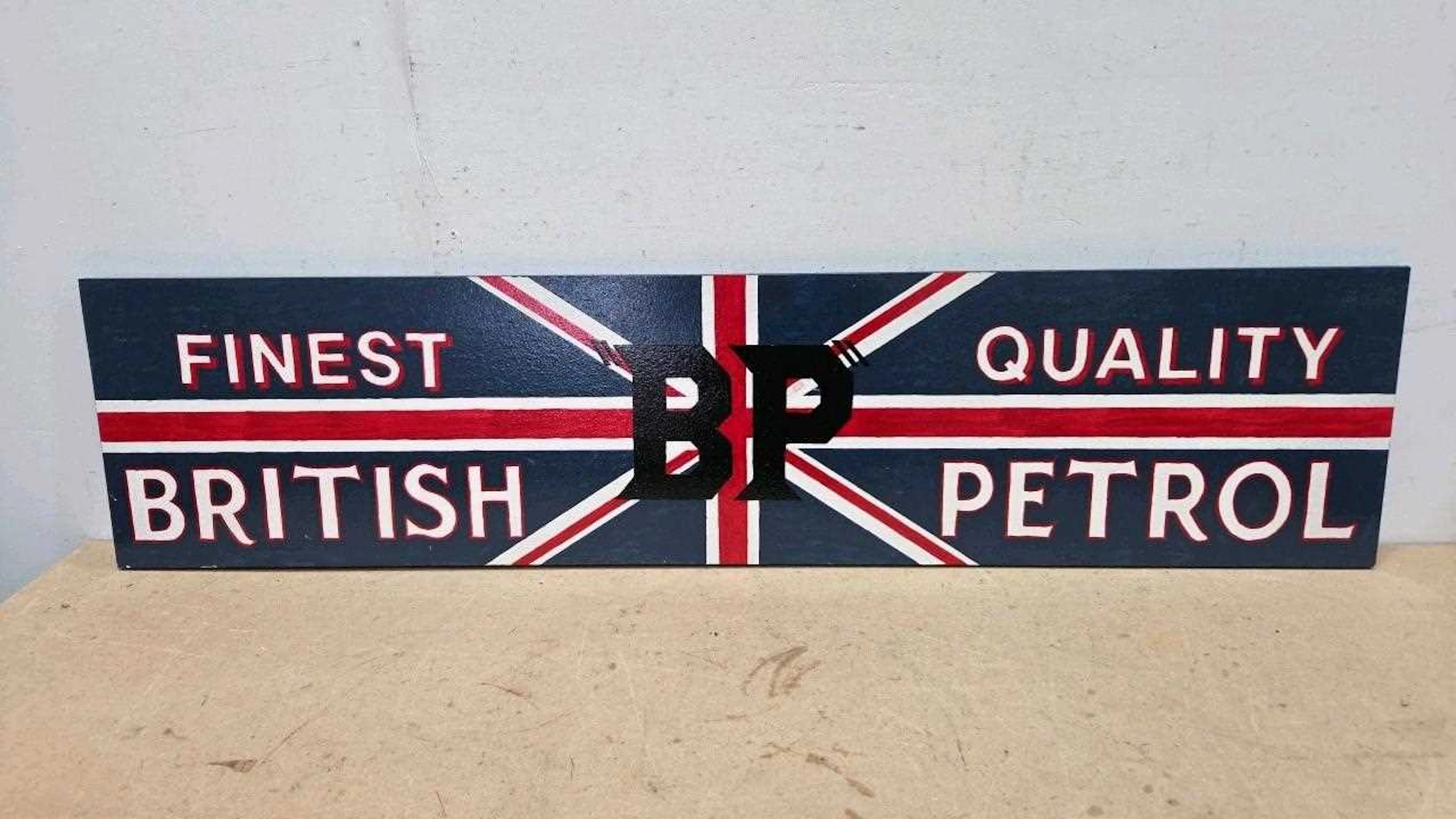 FINEST QUALITY BP WOODEN HAND PAINTED SIGN 50" X 12"-ALL PROCEEDS TO CHARITY