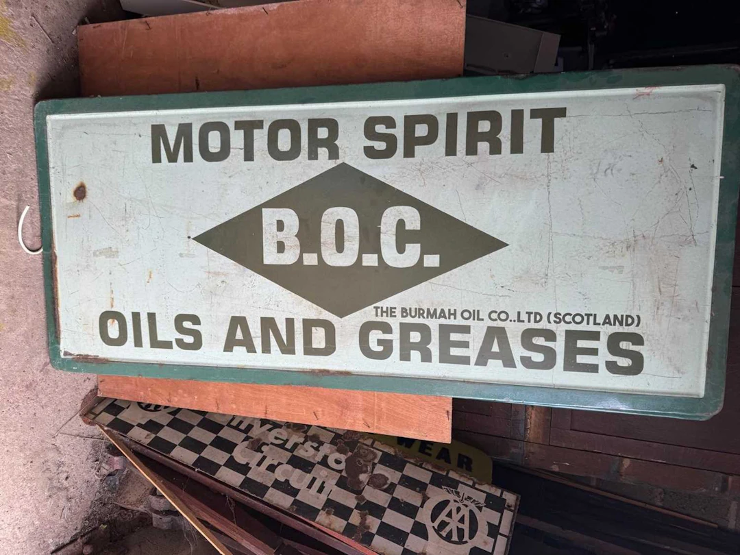 BOC MOTOR SPIRIT PAINTED SIGN 64" X 28"