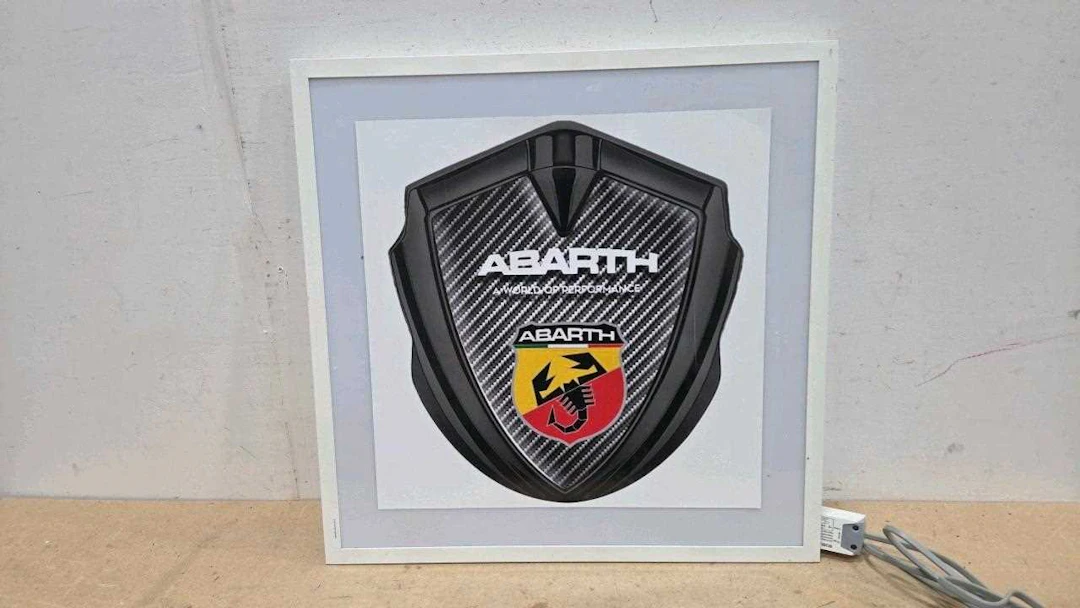 ABARTH ILLUMINATED SIGN 23" X 23"