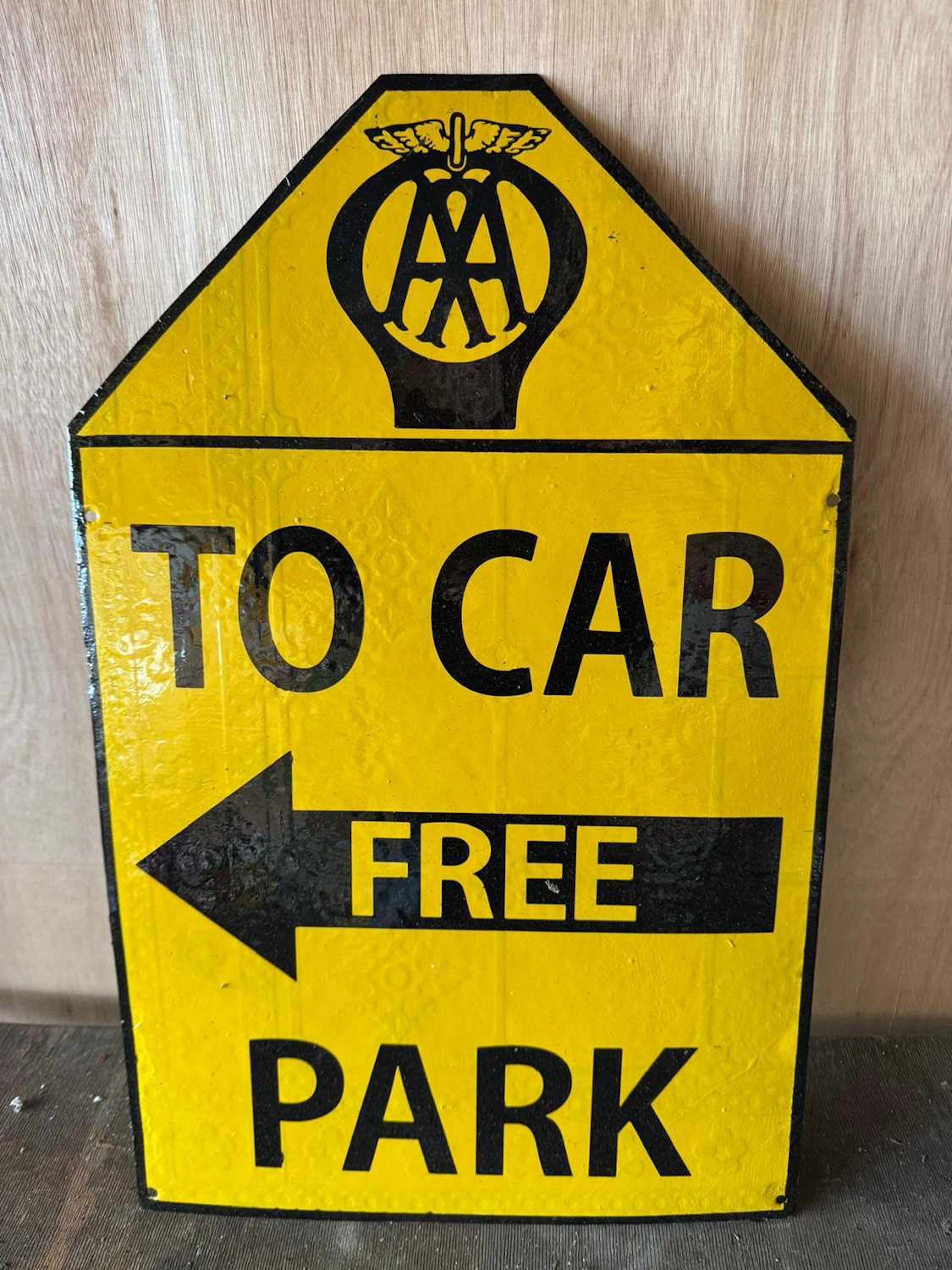 TO THE CAR PARK PAINTED REPRO SIGN 22" X 14"