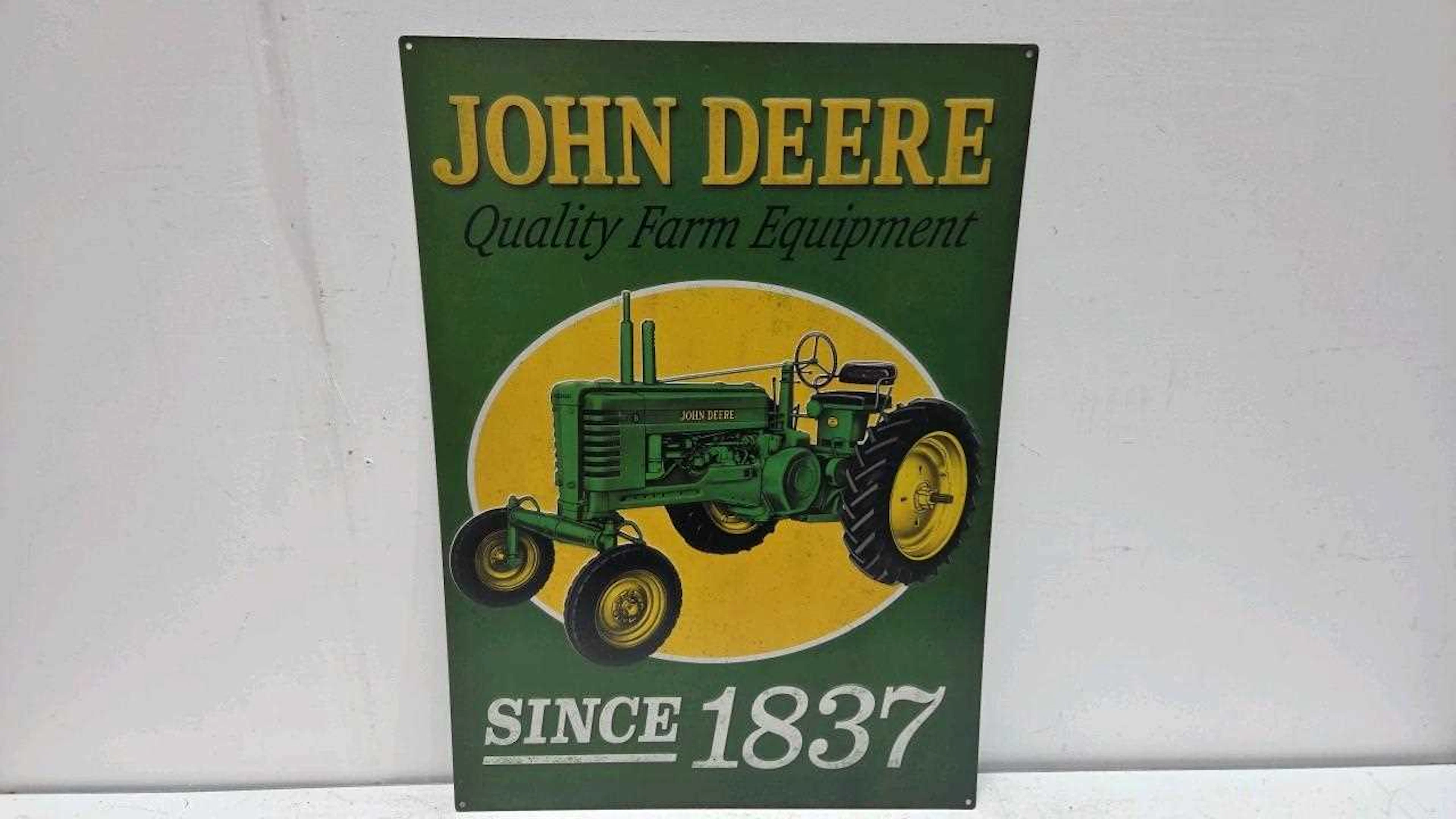 TIN PRINTED REPRO JOHN DEERE SIGN 28" X 20"