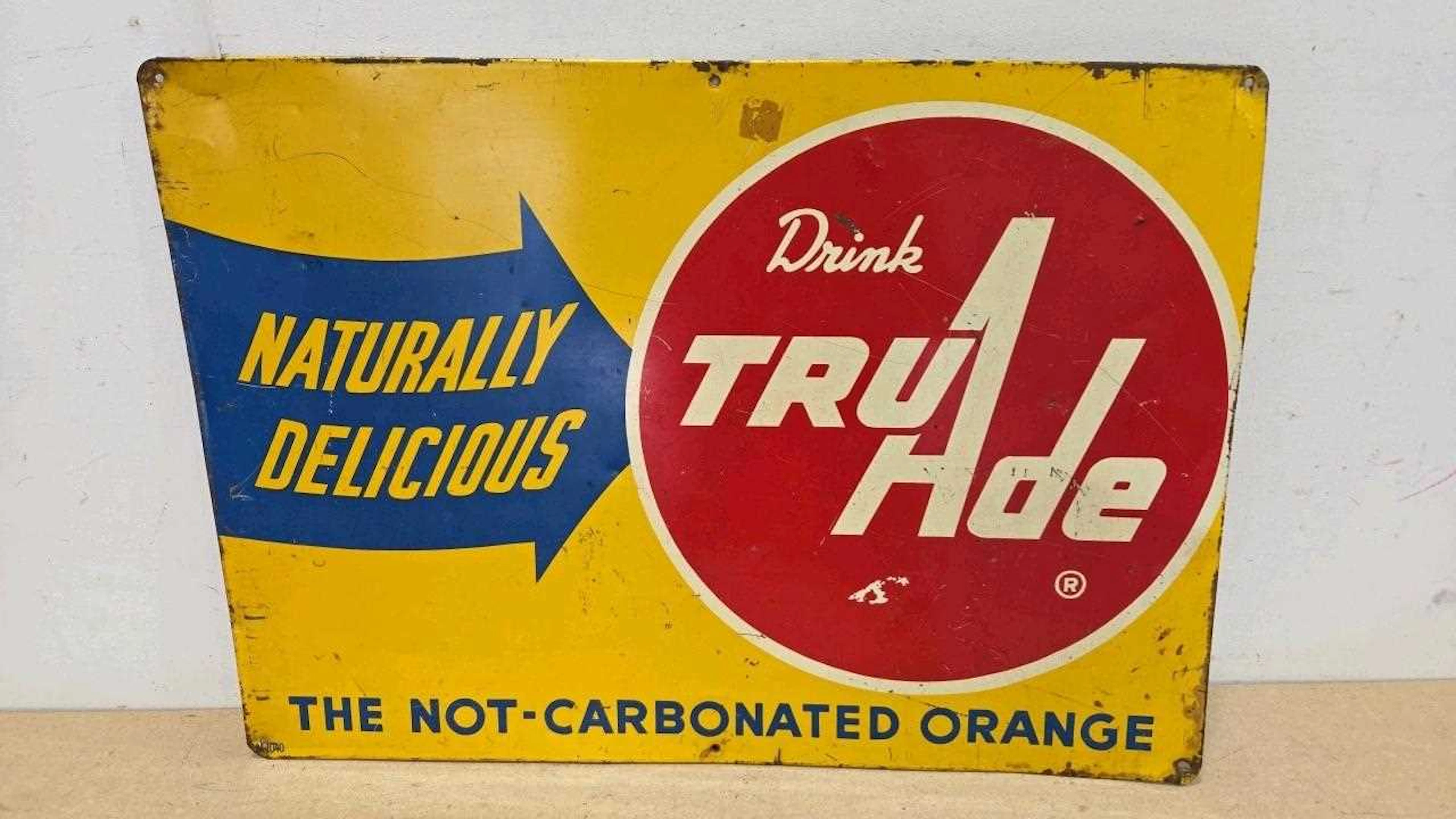 US IMPORTED TRU-ADE TIN SIGN 27.5" X 20"- ALL PROCEEDS TO CHARITY