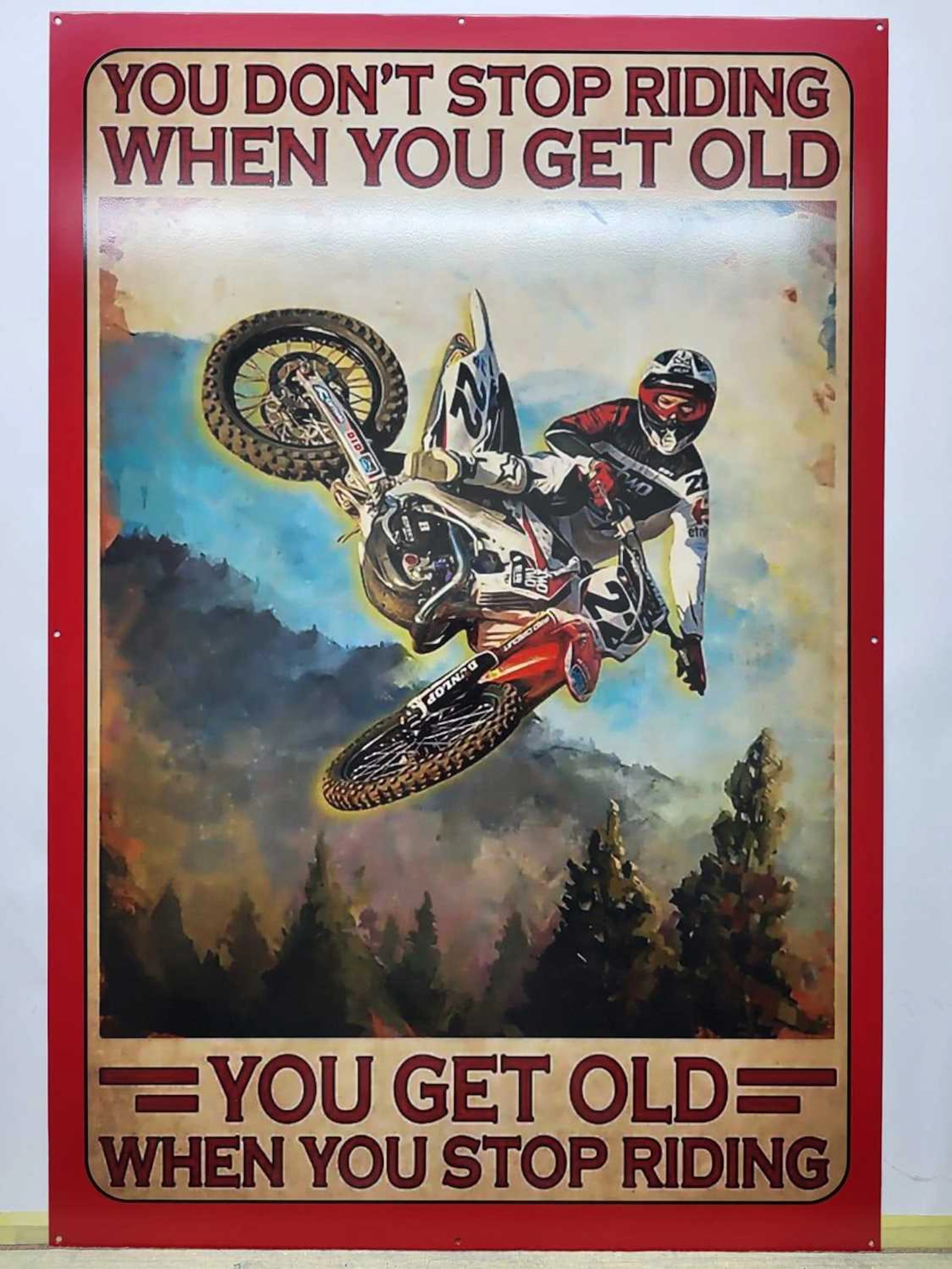 METAL MOTO CROSS BIKE SIGN 24" X 36"