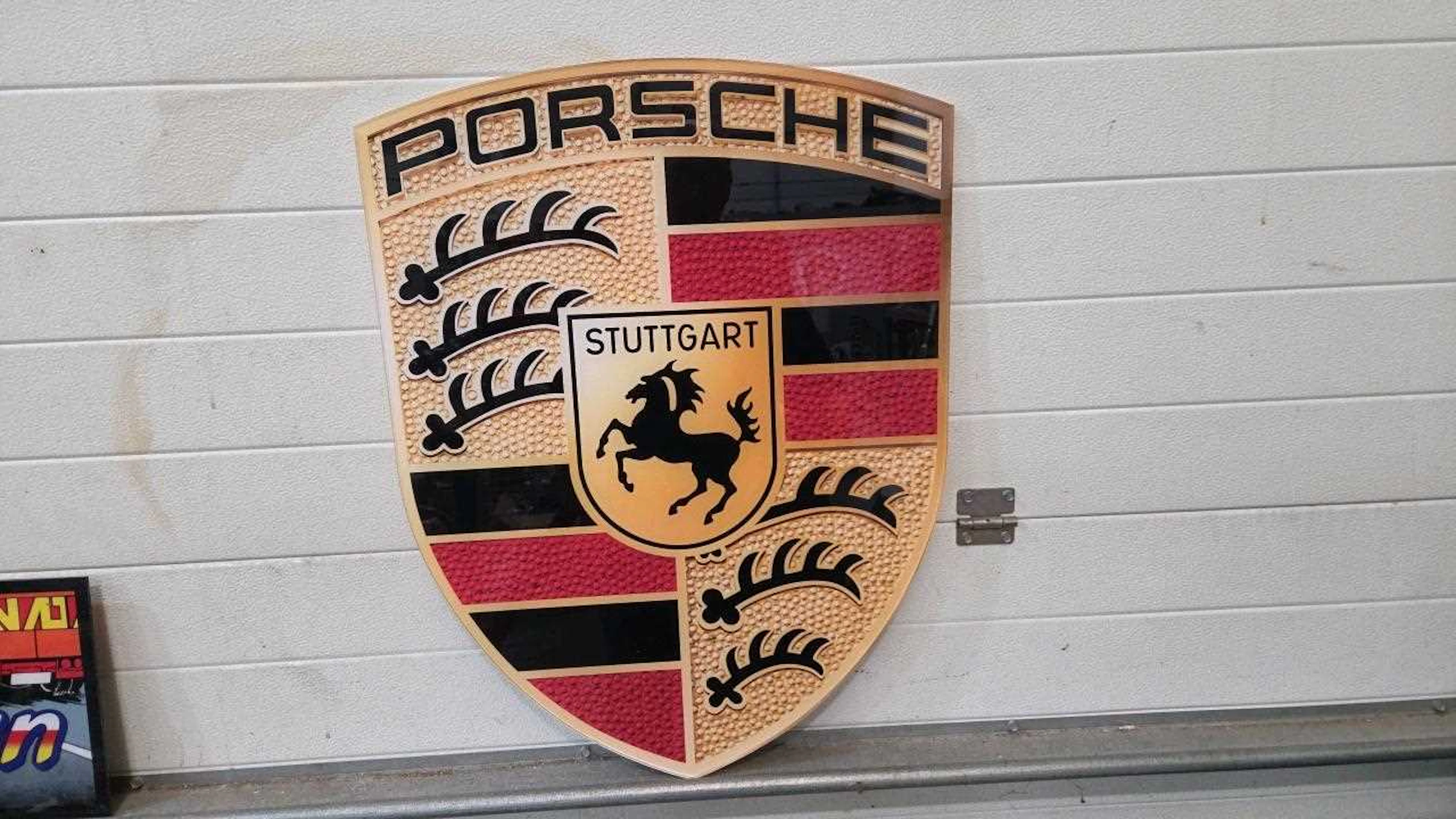 PORSCHE LOGO PERSPEX PRINTED SIGN 30" X 23"