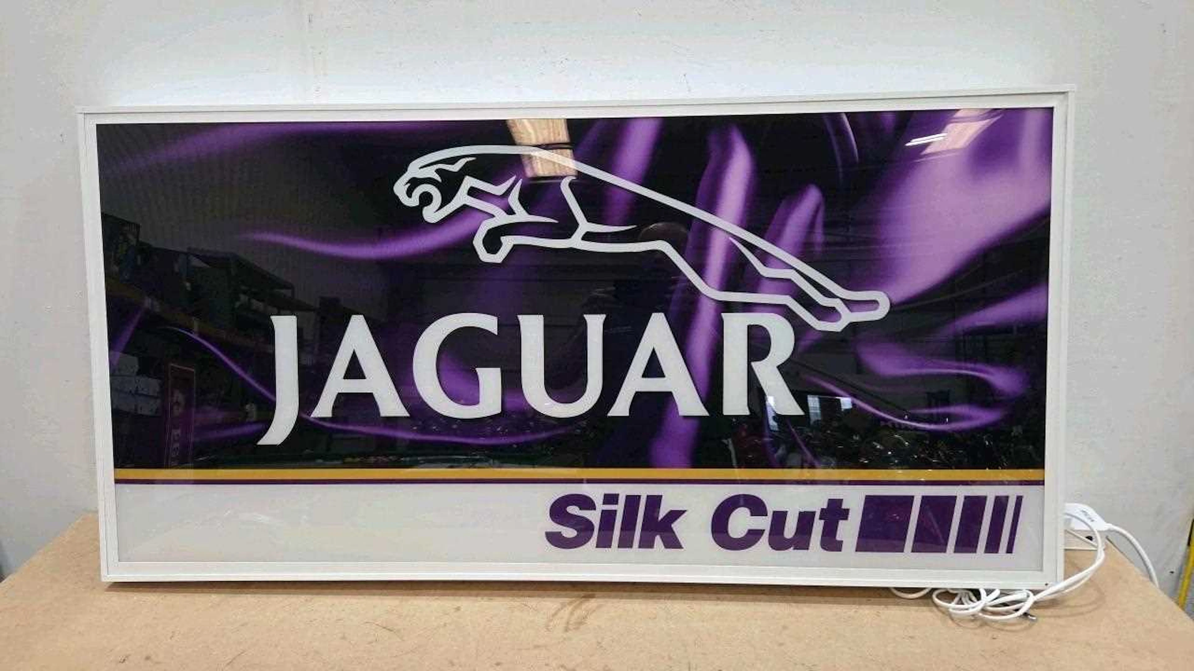 JAGUAR SILK CUT RACING ILLUMINATED SIGN 47" X 24"