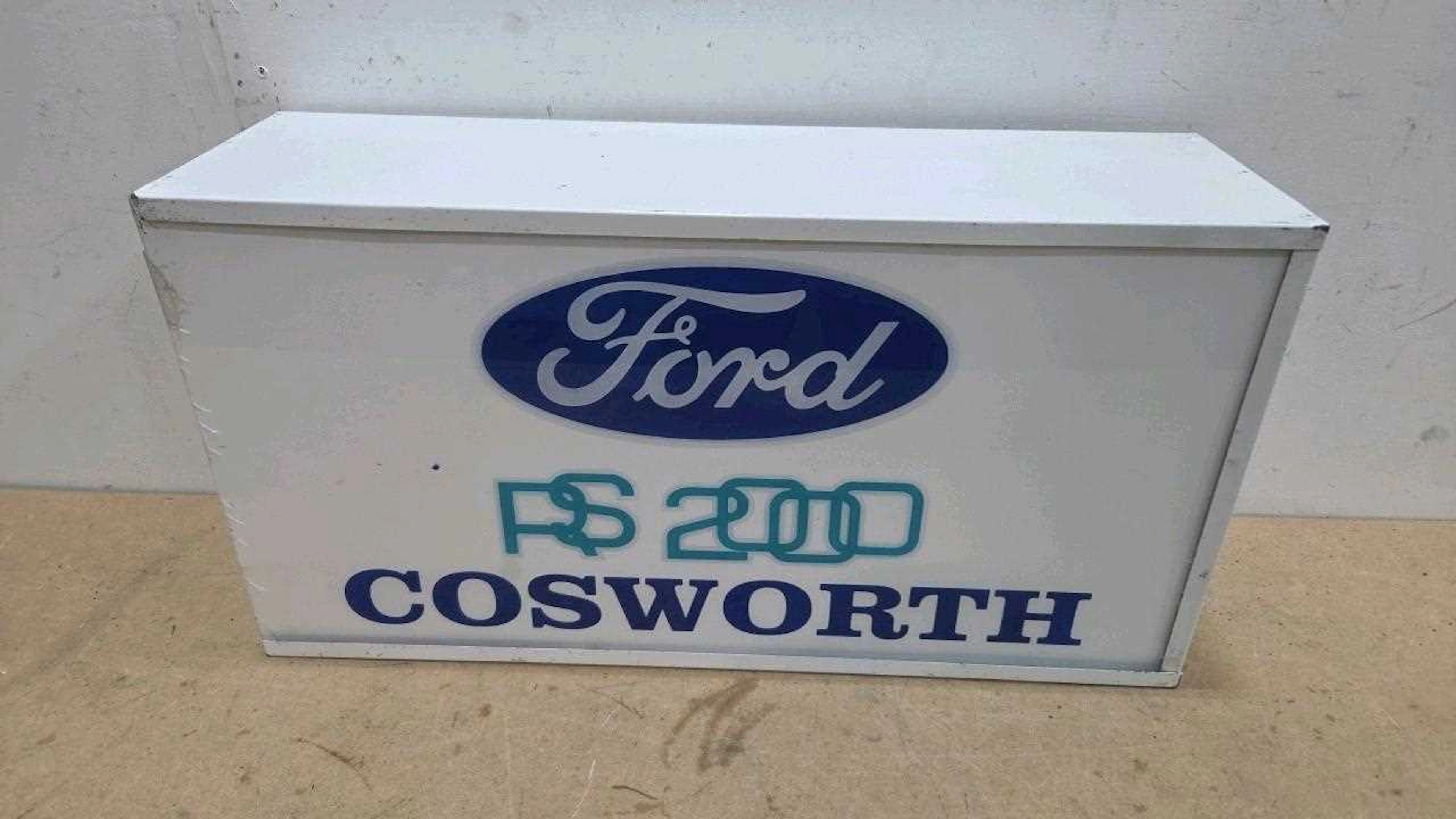 FORD RS COSWORTH LIGHT UP SIGN 23" X 12"