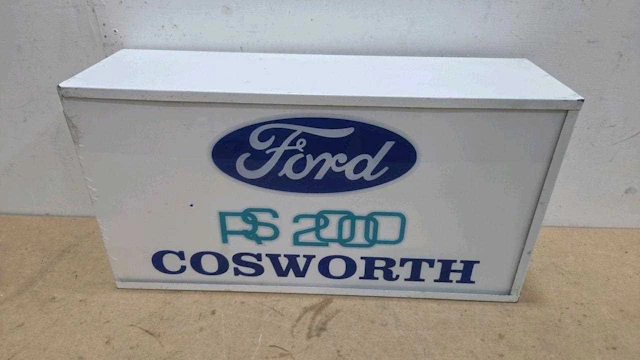 FORD RS COSWORTH LIGHT UP SIGN 23" X 12"