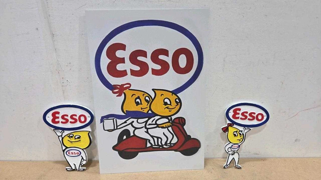 3 X ESSO MR & MRS DRIP REPRO SIGNS
