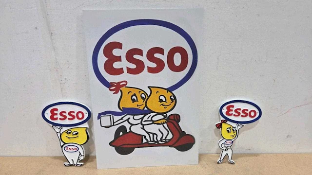3 X ESSO MR & MRS DRIP REPRO SIGNS