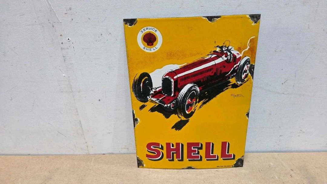 SHELL REPRO ENAMEL SIGN 15" X 11"