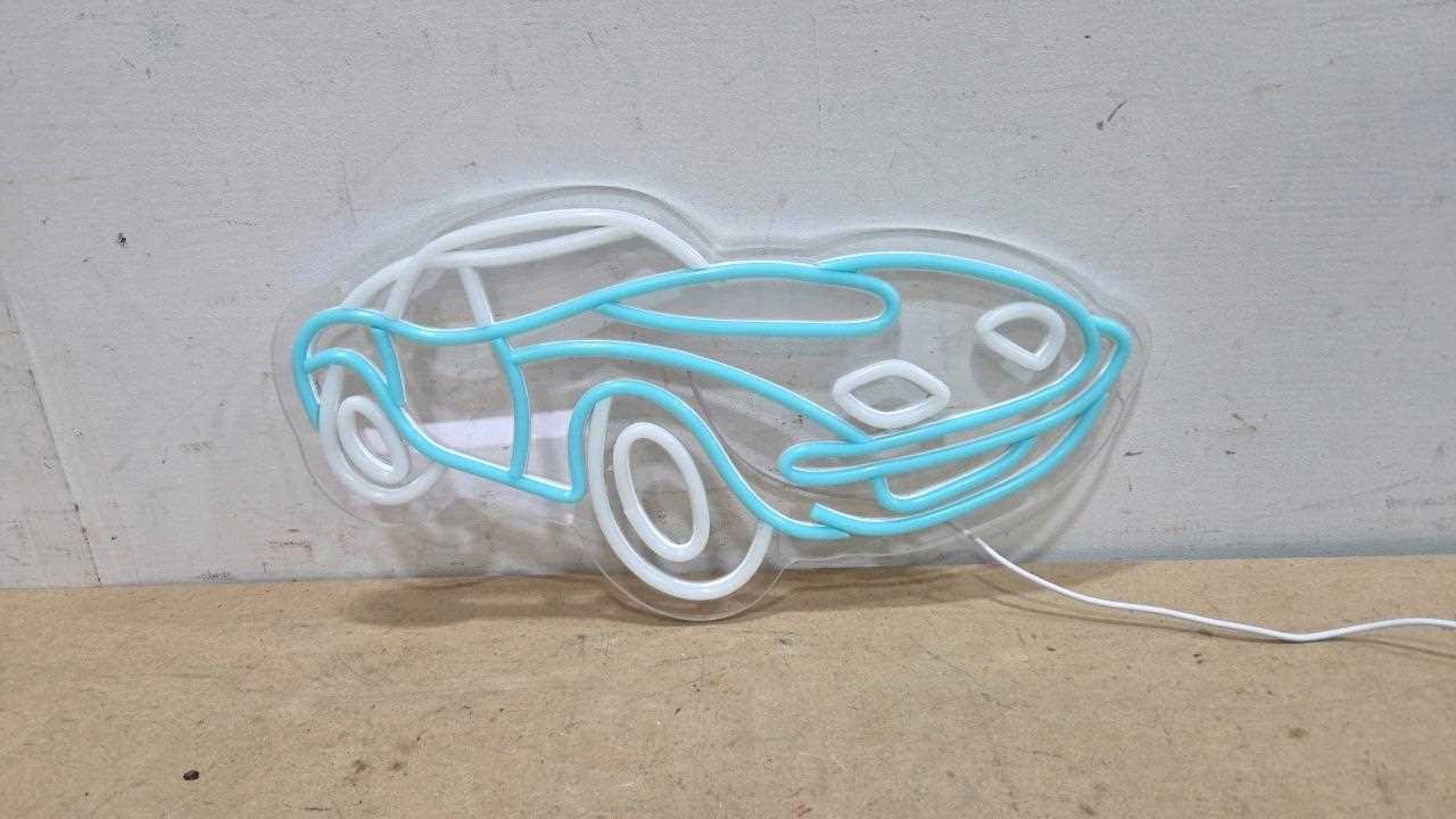 CORVETTE STINGRAY SHAPED LIGHT UP SIGN 16" X 8"