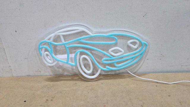 CORVETTE STINGRAY SHAPED LIGHT UP SIGN 16" X 8"