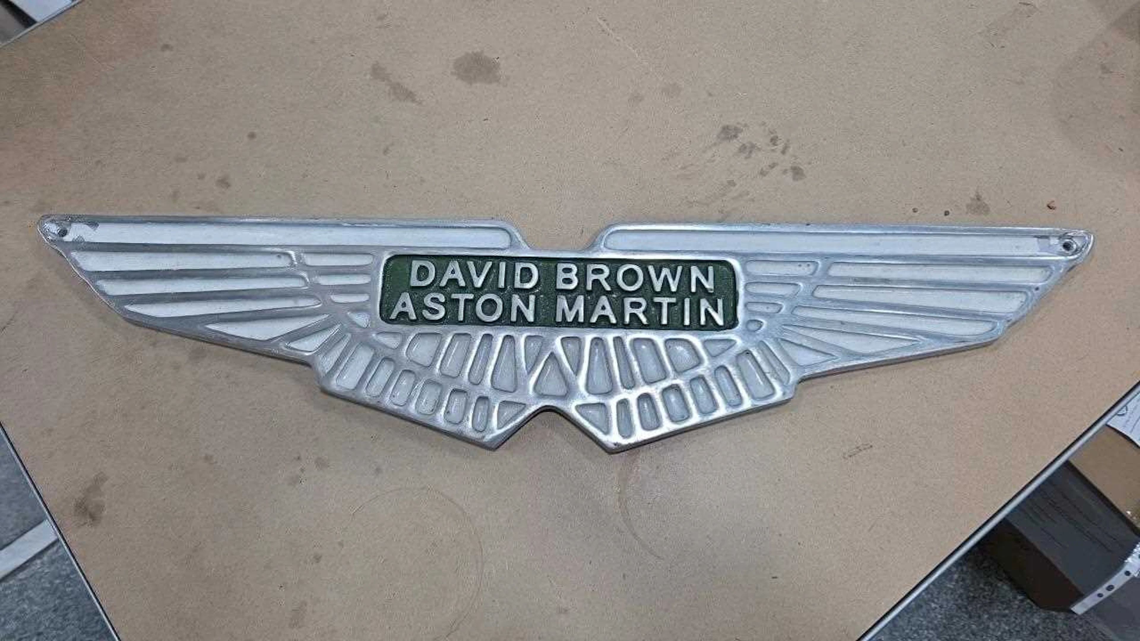 ASTON MARTIN CAST ALLOY SIGN 23" X 5"