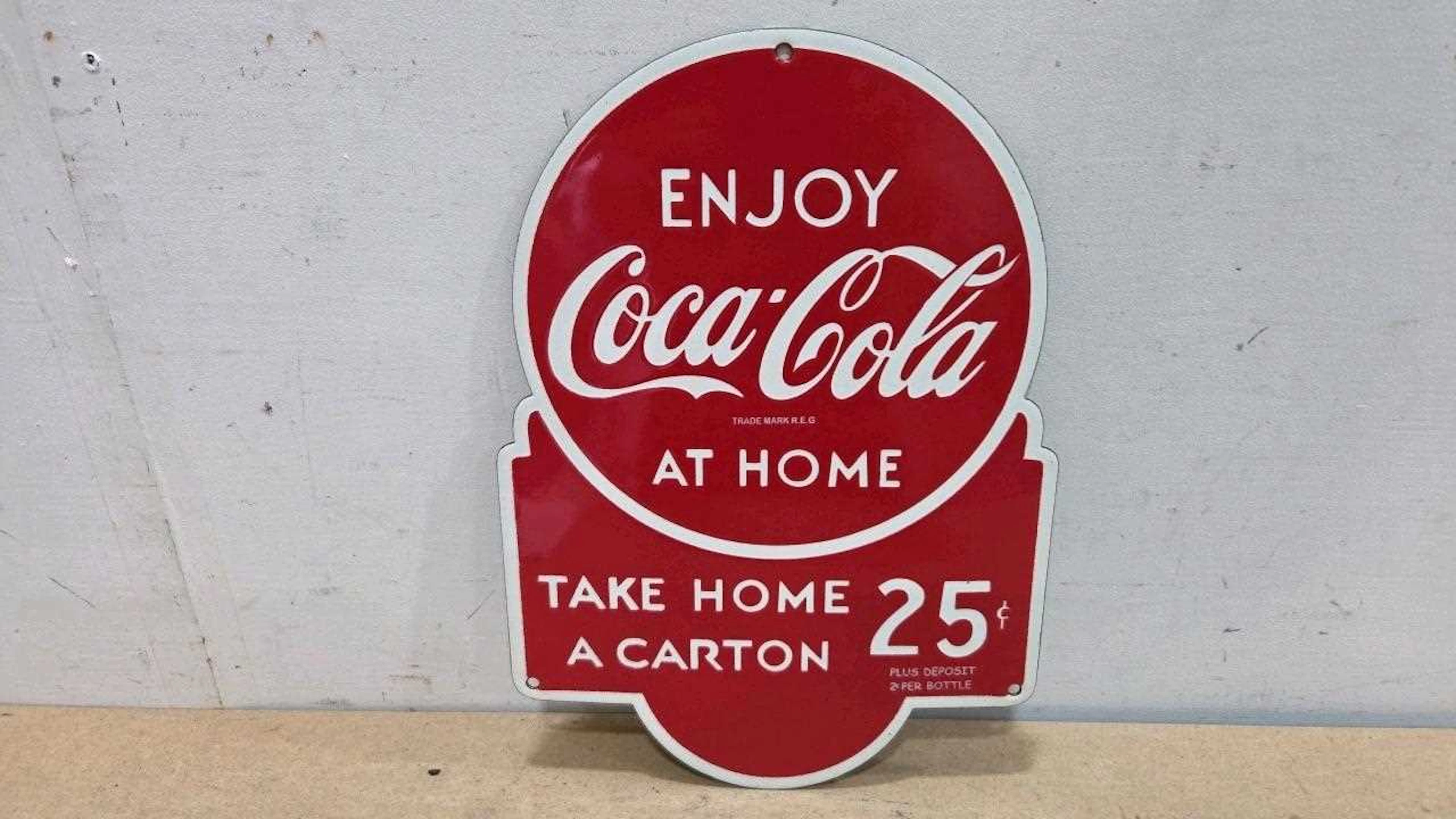 COCA-COLA REPRO ENAMEL SIGN 14" X 10"