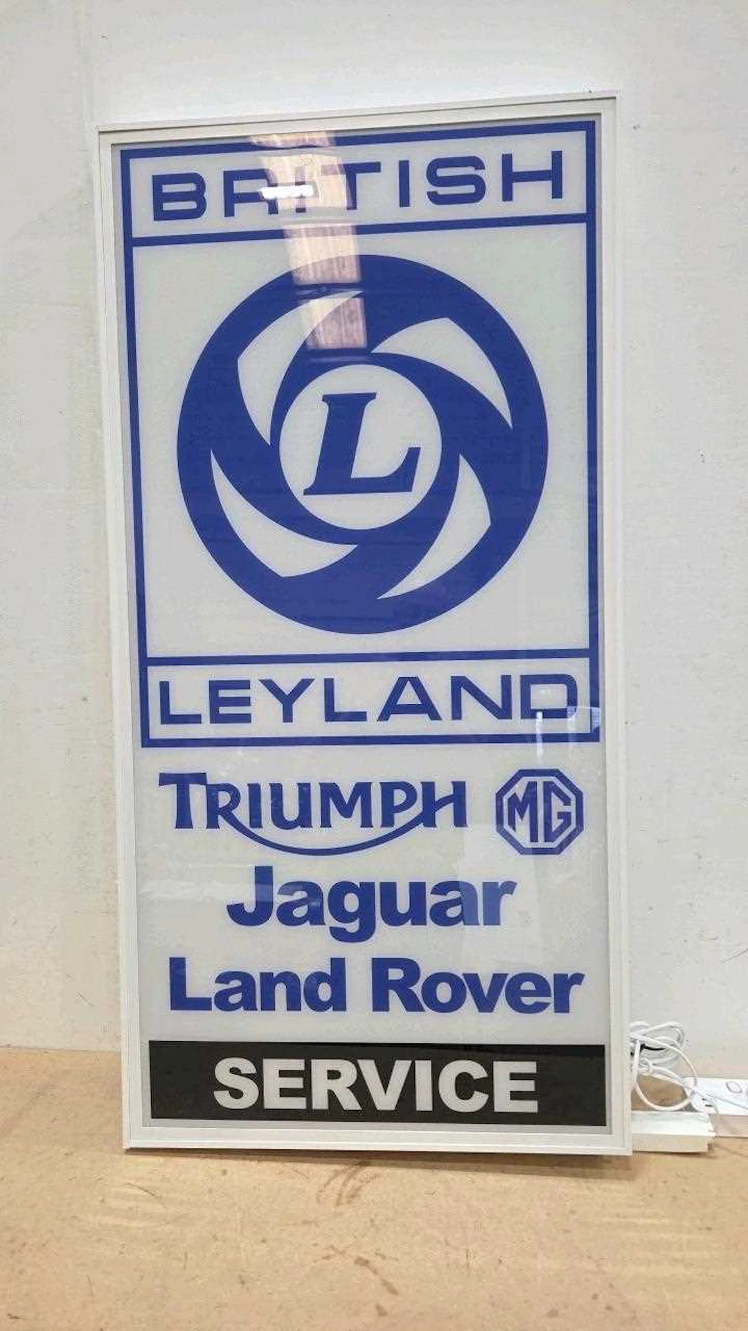 BRITISH LEYLAND ILLUMINATED SIGN 47" X 24"