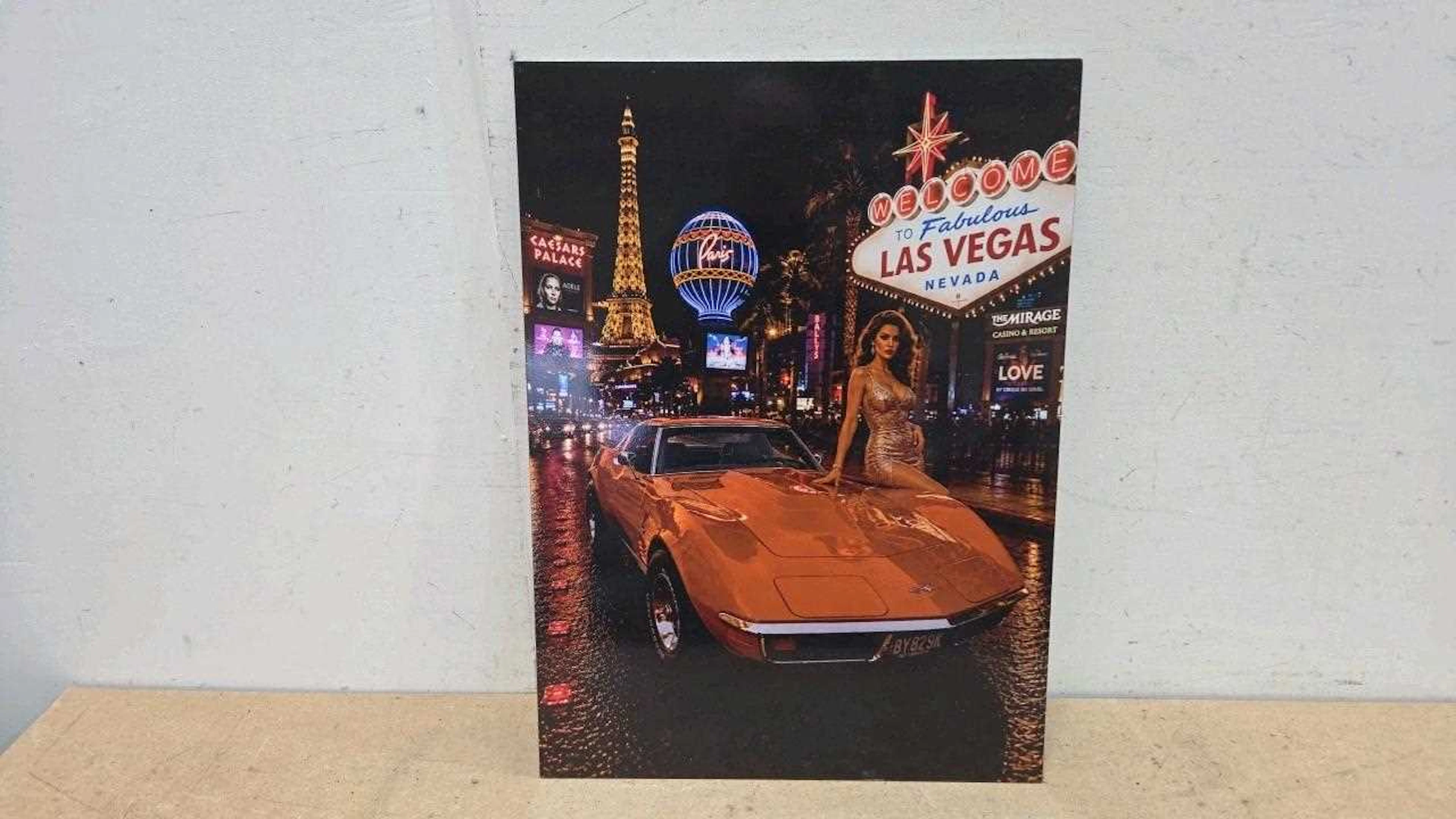 WELCOME TO LAS VEGAS REPRO STEEL SIGN 22" X 16"