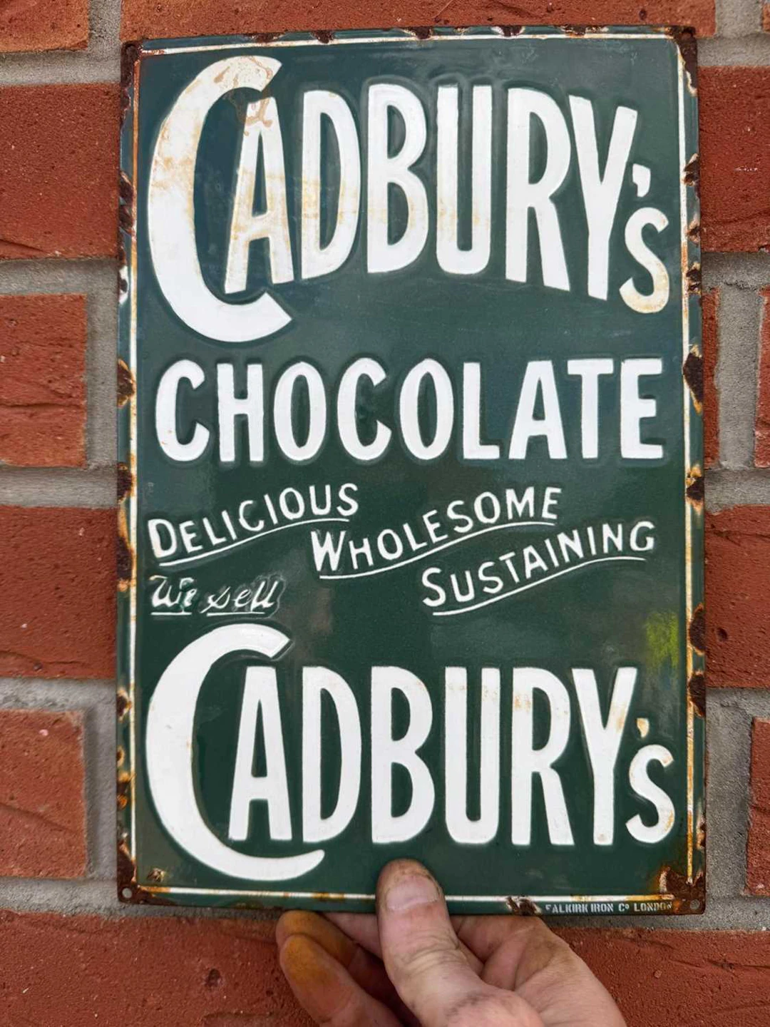CADBURY'S CHOCOLATE ENAMEL REPRO SIGN 12" X 8"