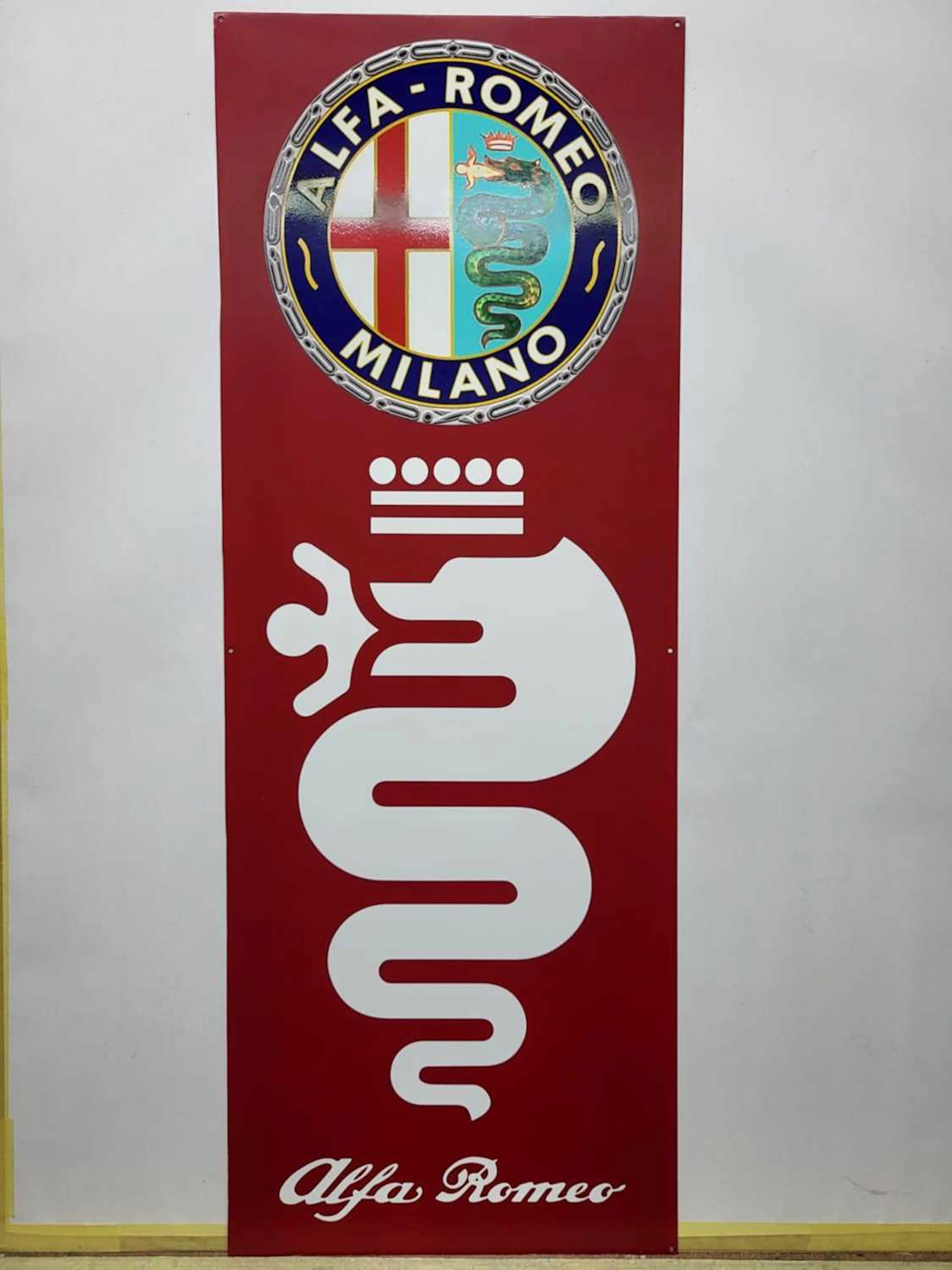METAL ALFA ROMEO SERPENT SIGN 15" X 42"