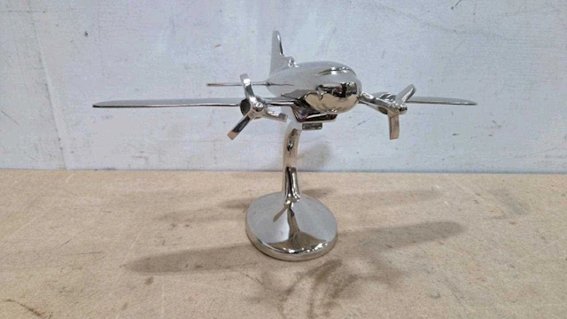 ALUMINIUM CAST AEROPLANE DESK ACCESSORY 13" X 7"