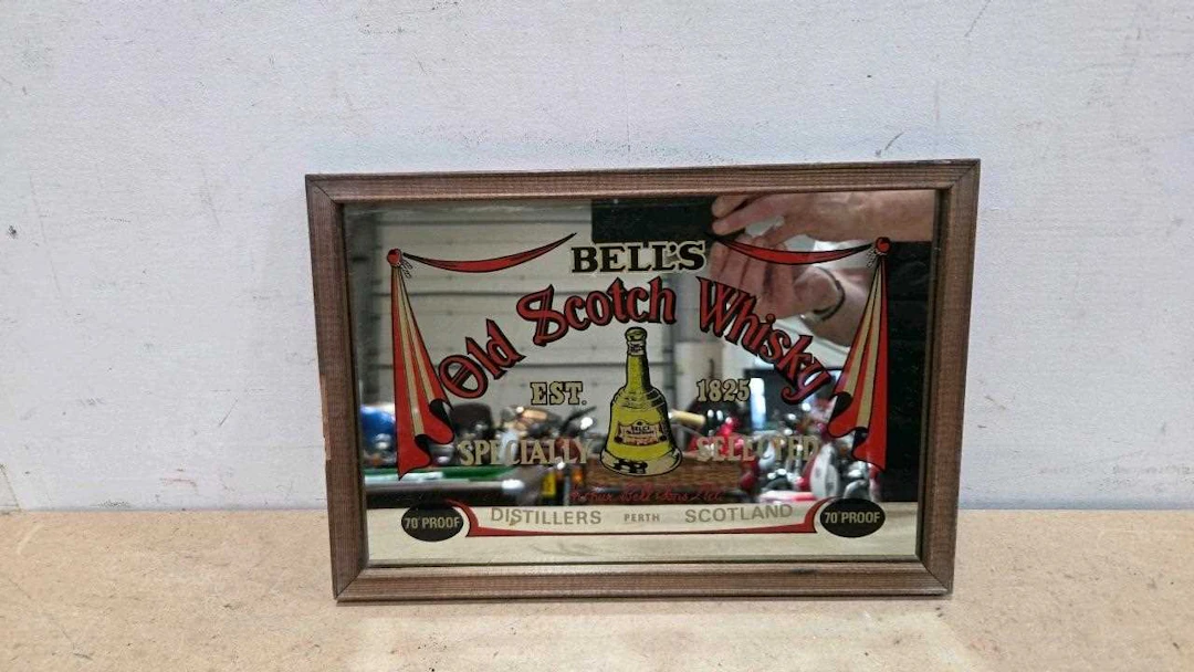 BELLS OLD SCOTCH WHISKEY MIRROR 13" X 9"