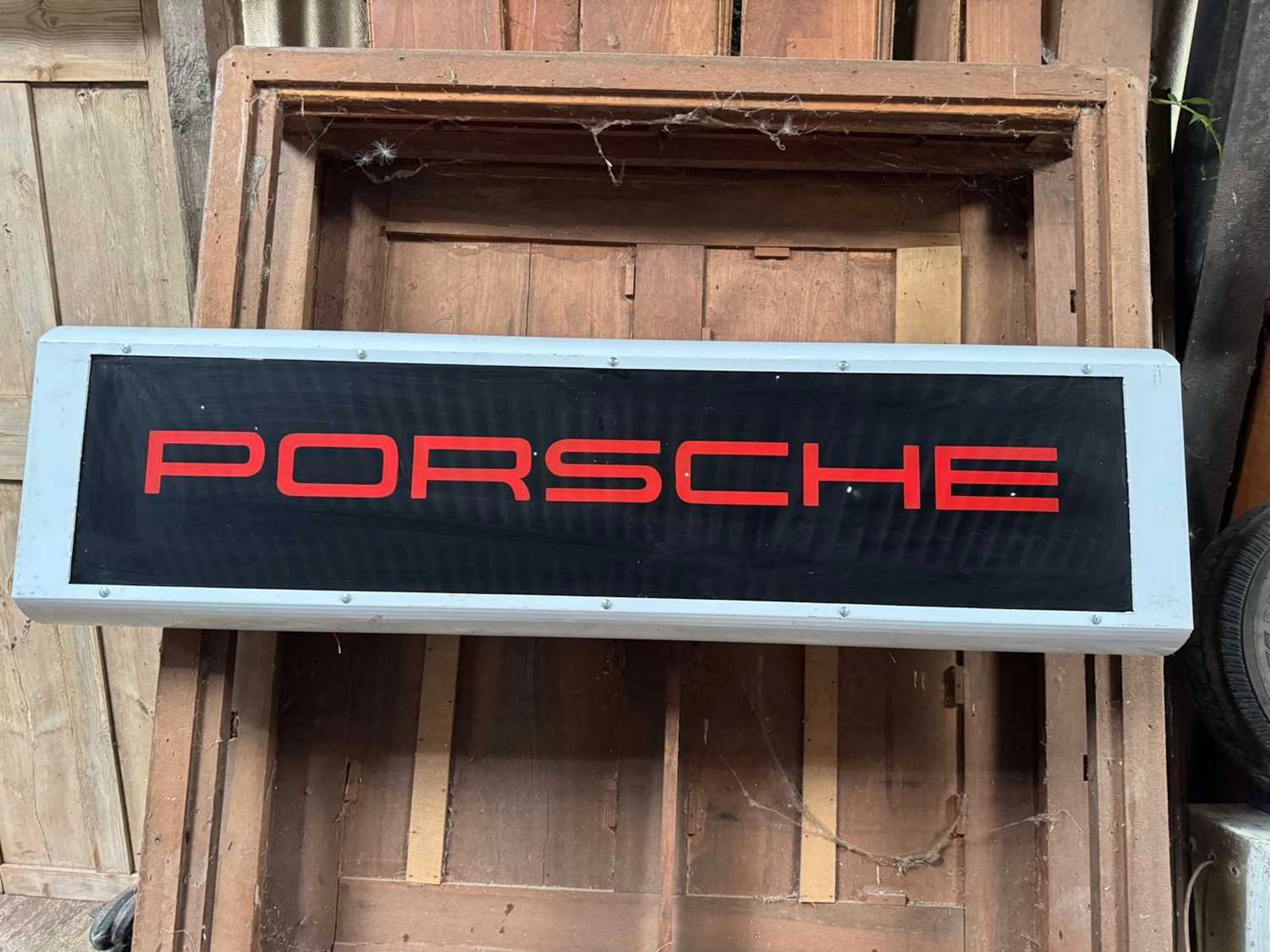 PORSCHE LIGHT UP SIGN 49" X 14"
