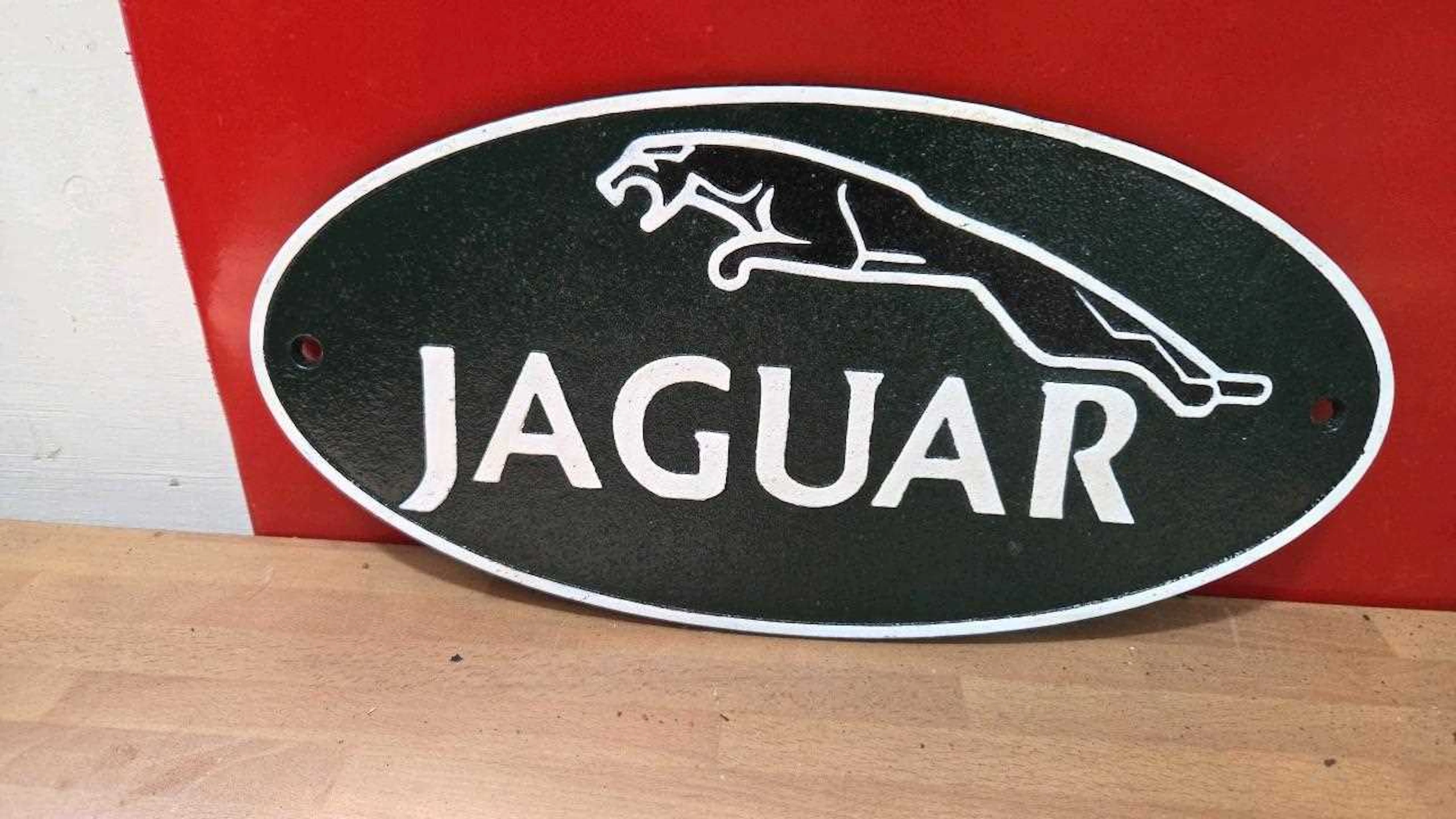 JAGUAR CAST METAL SIGN 14" X 7"