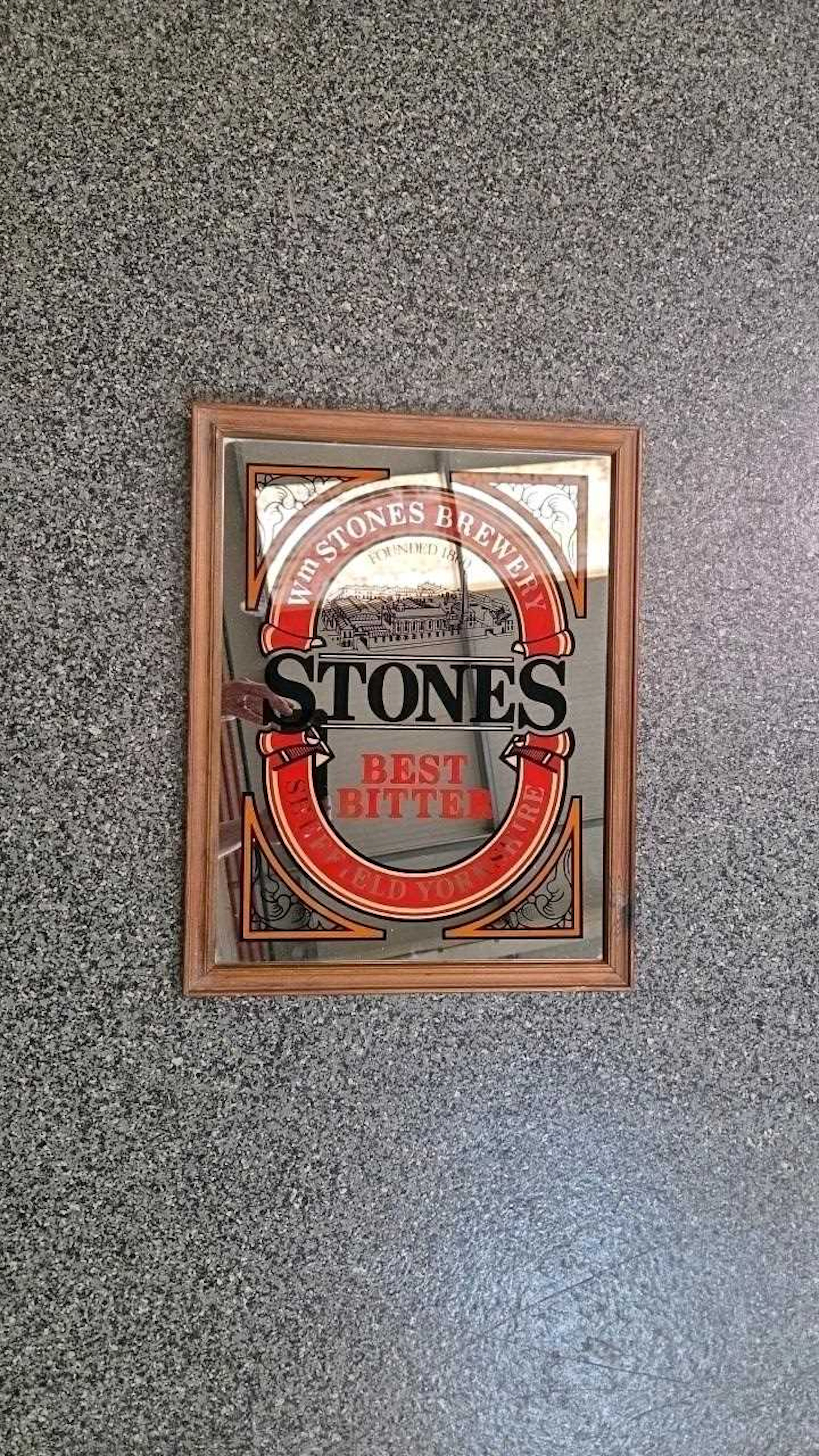 WM STONES BREWERY BEST BITTER, ADVERTISING MIRROR 20" X 15"