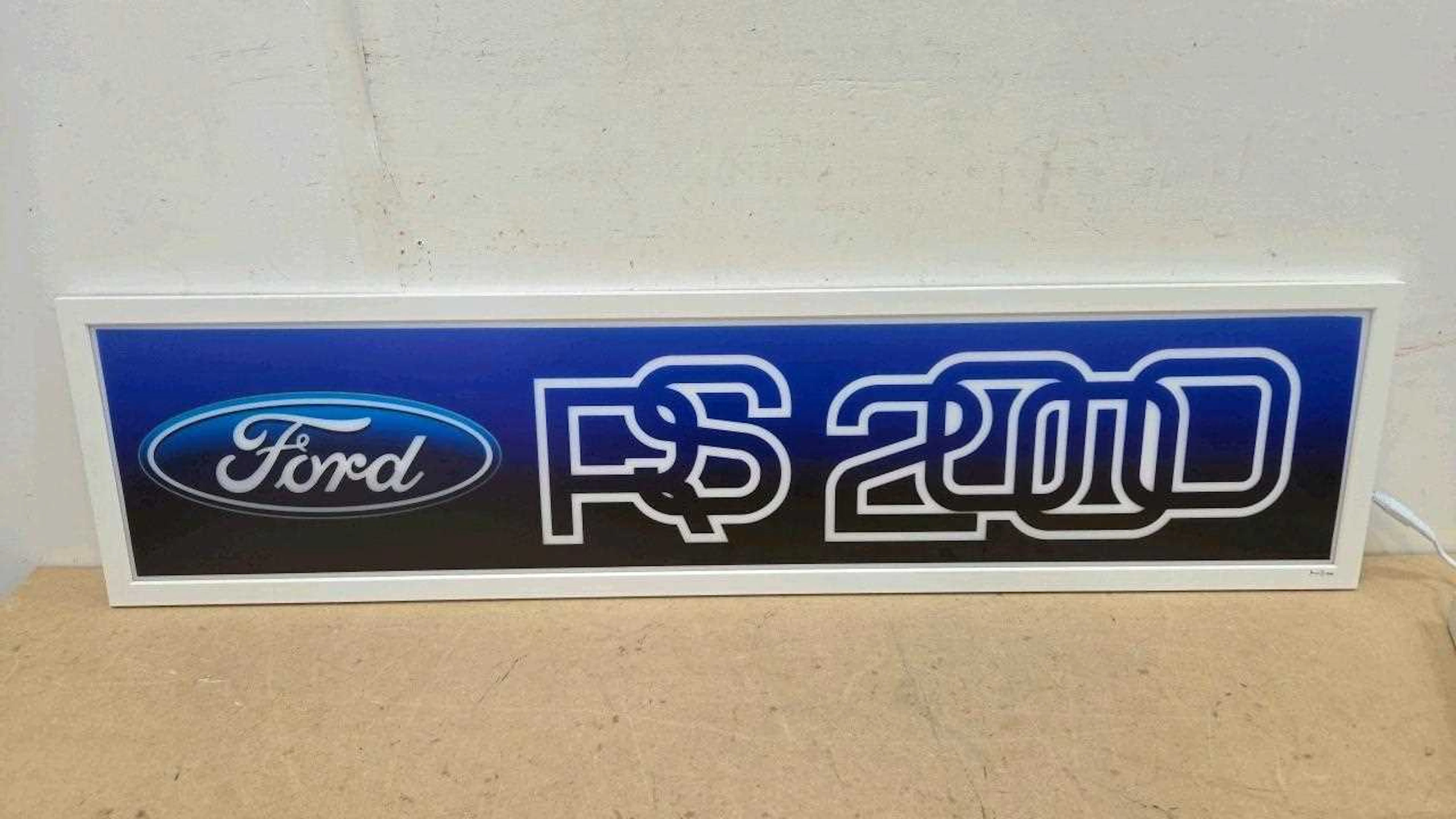 FORD ESCORT RS 2000, ILLUMINATED SIGN 47" X 12"