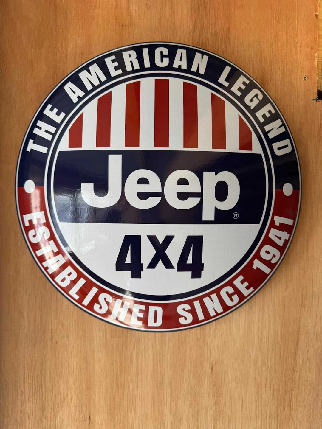 JEEP 4X4 TIN SIGN 16" DIA