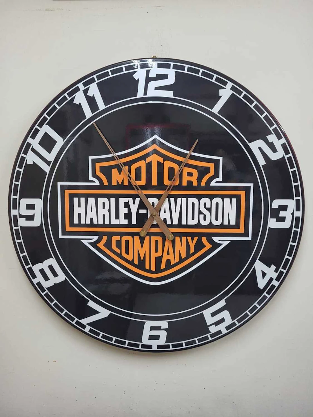 HAND MADE 32" DIA HARLEY DAVIDSON CLOCK