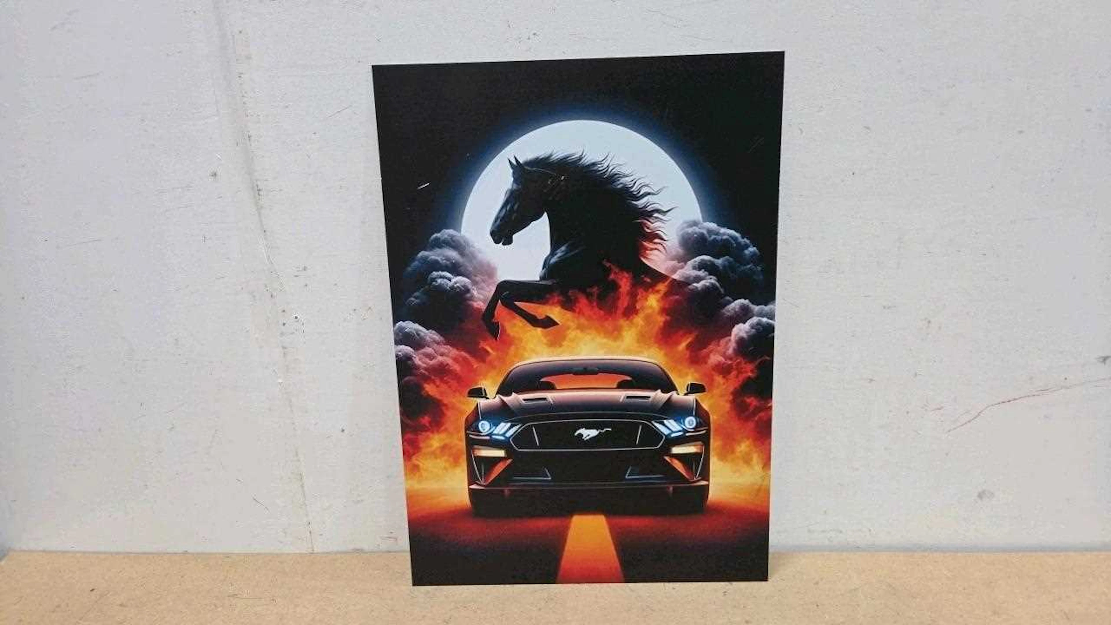 FORD MUSTANG PRINTED REPRO SIGN 25" X 17"